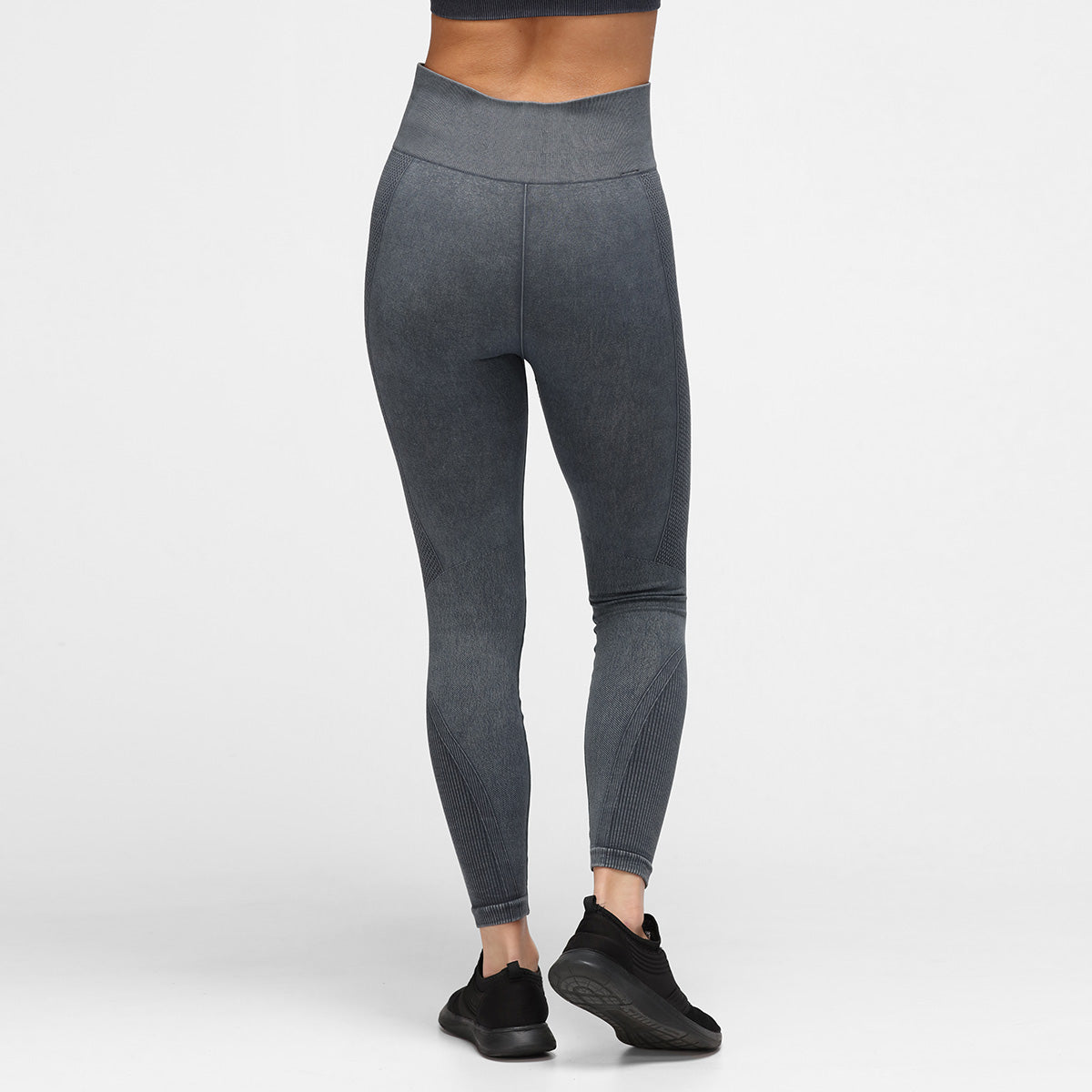 Black Denim Seamless Leggings for Women - High Waisted Stretchy Yoga Pants - Comfortable Workout & Lounge Wear for Gym, Running, and Everyday Casual Outfits