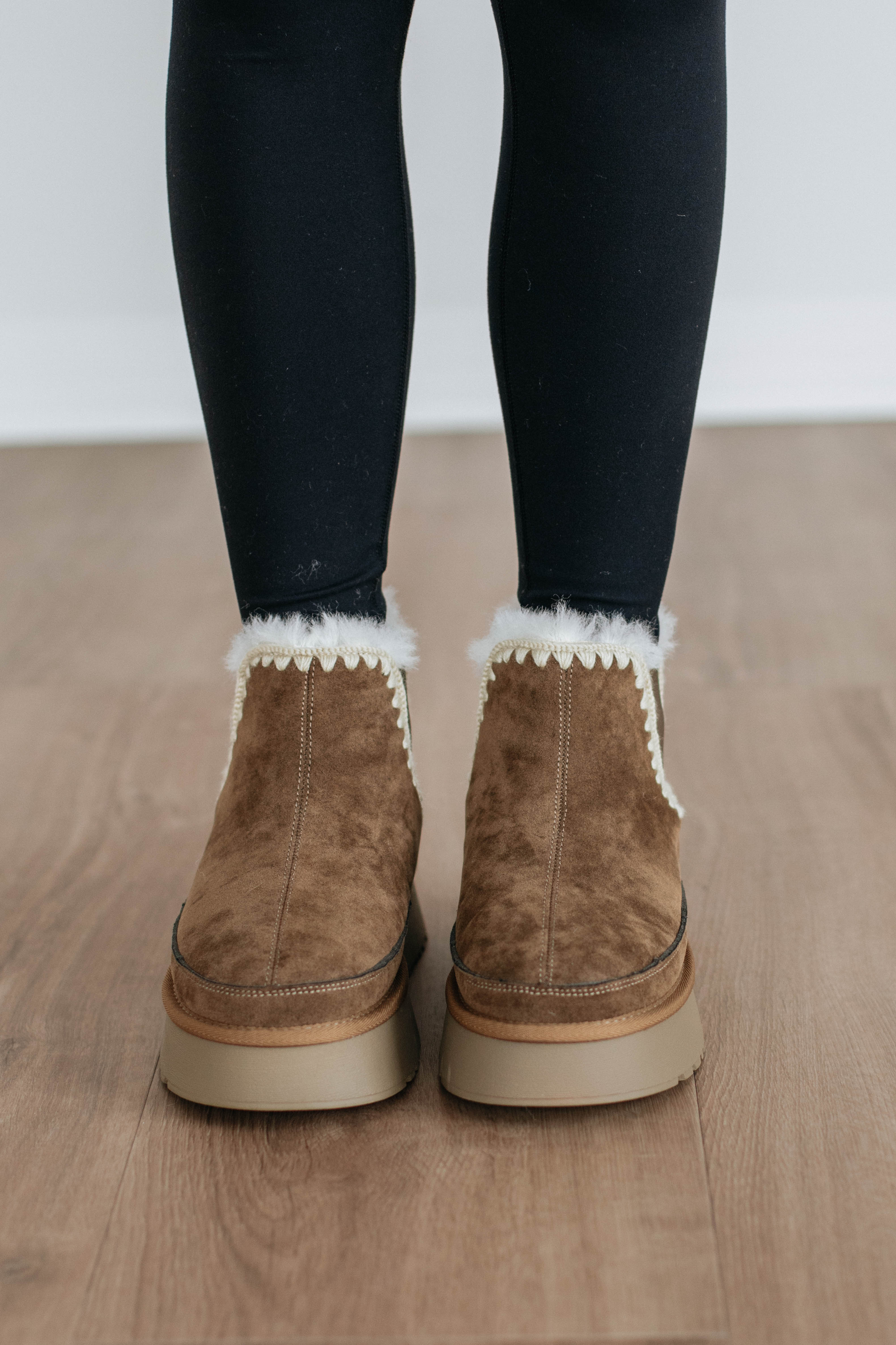 Slowing It Down Platform Boots for Women - Khaki Chunky Heel Ankle Boots | Stylish & Comfortable for Fall & Winter Outfits, Casual Wear & Street Fashion
