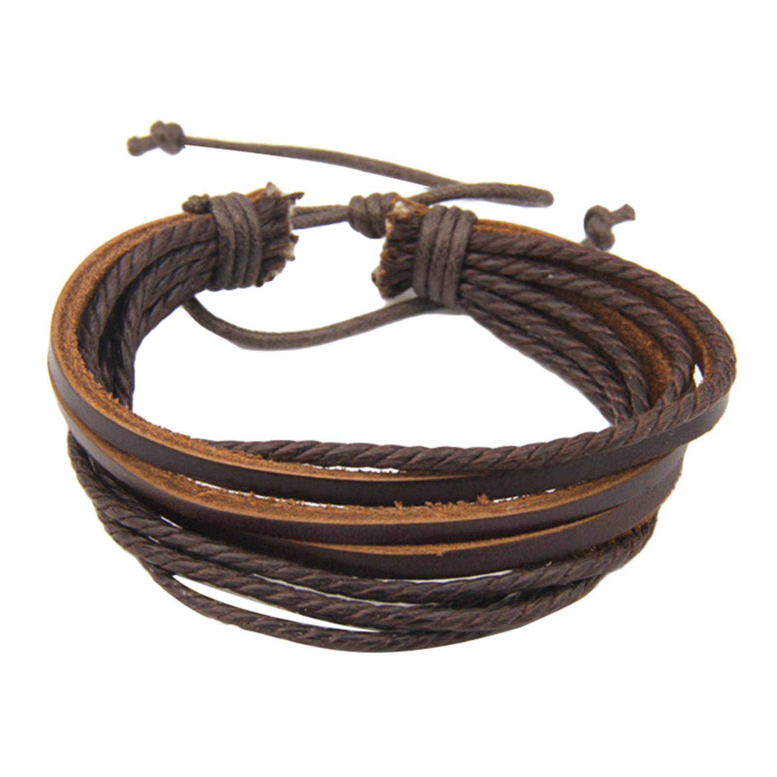 Hislaves Unisex Braided Leather Bracelet - Stylish Multi-Layer Rope Bangle Wristband for Men & Women | Perfect Gift for Casual Wear, Boho Fashion & Everyday Accessories