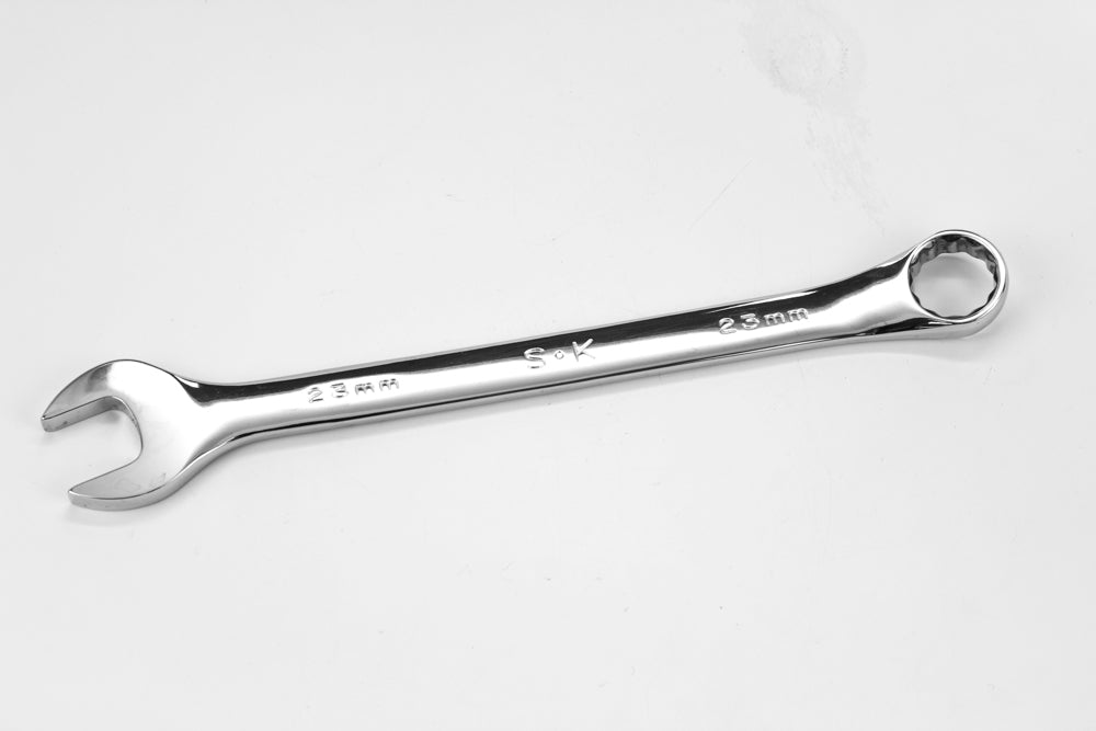 23mm 12-Point Metric Combination Wrench - Chrome Plated Steel for Automotive Repair & Mechanical Maintenance
