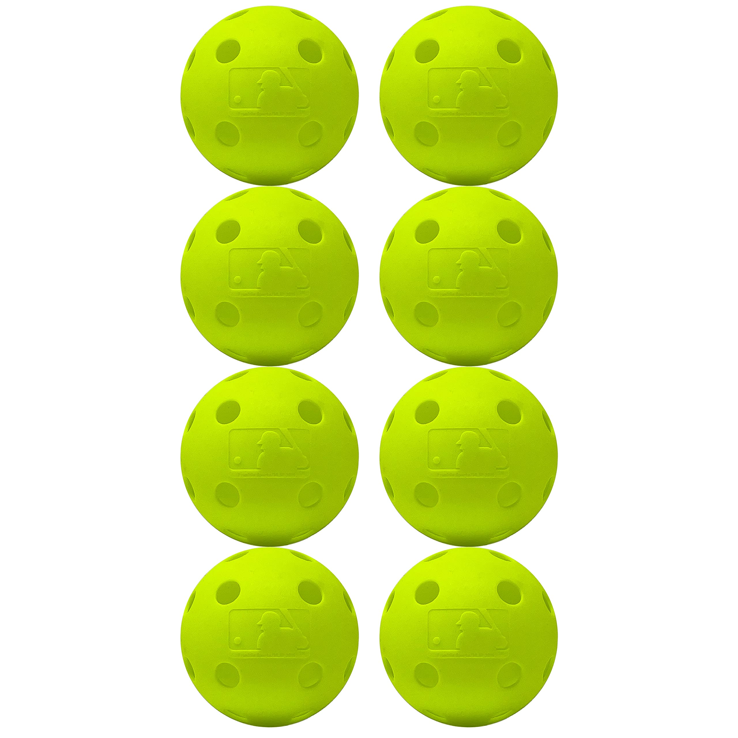 Franklin Sports Indestruct-A-Ball Plastic Baseballs - Durable MLB Training Balls for Batting Practice (Yellow, 8-Pack) - Perfect for Backyard Drills, Batting Cages & Youth Baseball Training