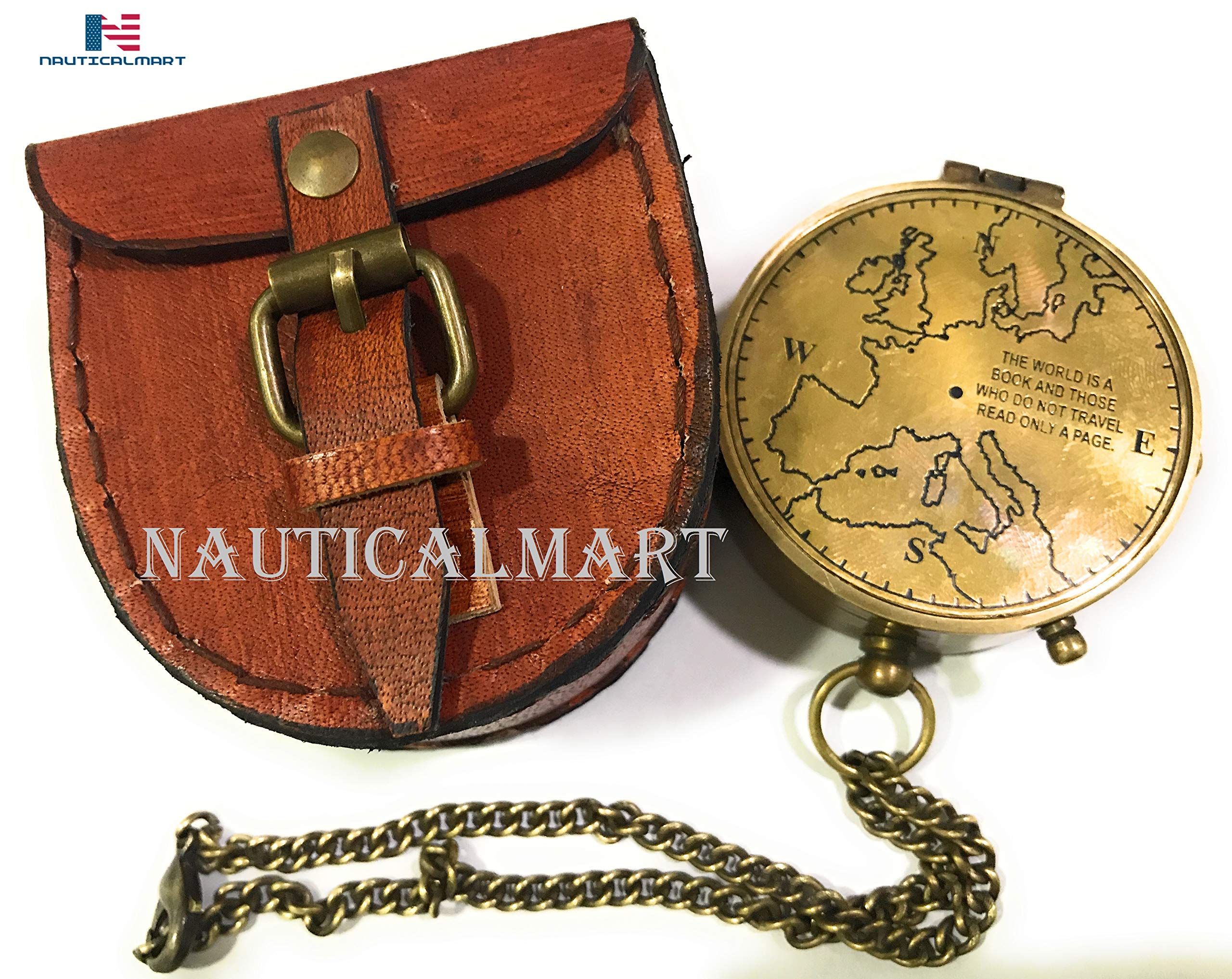The World is a Book Engraved Compass Gift - Unique Baptism, Confirmation & Missionary Gifts - Perfect for Birthdays, Weddings, Anniversaries & Corporate Events - Thoughtful Keepsake for Father's Day & Mother's Day - Ideal for Travelers & Adventure Lovers
