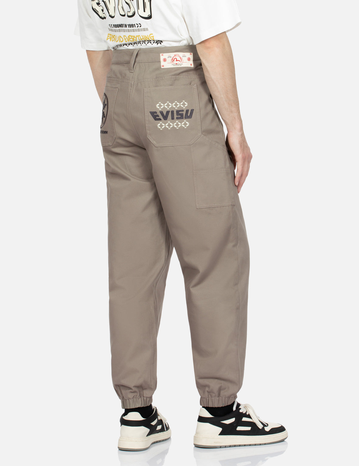 Custom Kamon & Logo Embroidered Jogger Pants for Men - Japanese-Inspired Casual Sweatpants with Woven Design - Perfect for Streetwear, Lounge & Gym Wear