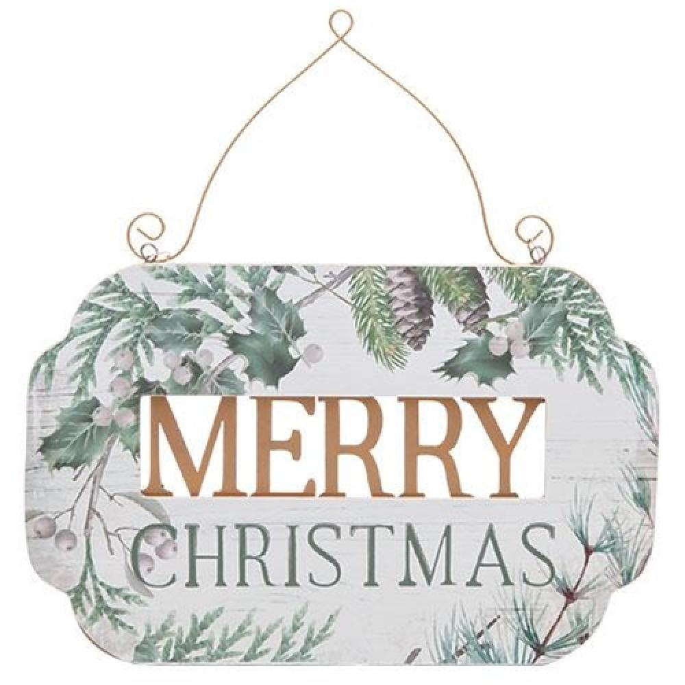 Christmas Greenery Plaque - Festive Holiday Wall Decor for Home, Office & Gifts | Perfect for Christmas Tree, Mantel & Door Decorations