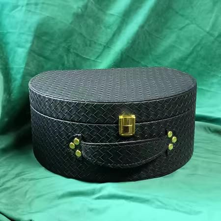 Premium Half-Round Leather Storage Box - Handheld Organizer for Cloakroom, Bedroom Decor & Jewelry Storage | Perfect for Home Organization & Gift Giving
