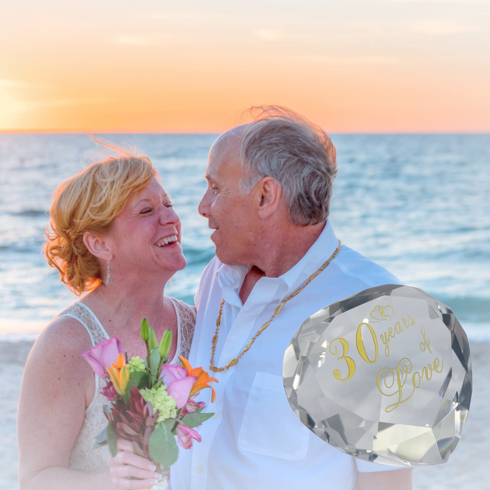 30th Anniversary Crystal Gifts for Couples - Elegant Wedding & Valentines Day Presents for Husband, Wife, Boyfriend or Girlfriend | Romantic Keepsake for 30 Year Marriage Celebration | Perfect for Anniversaries, Vow Renewals & Special Occasions