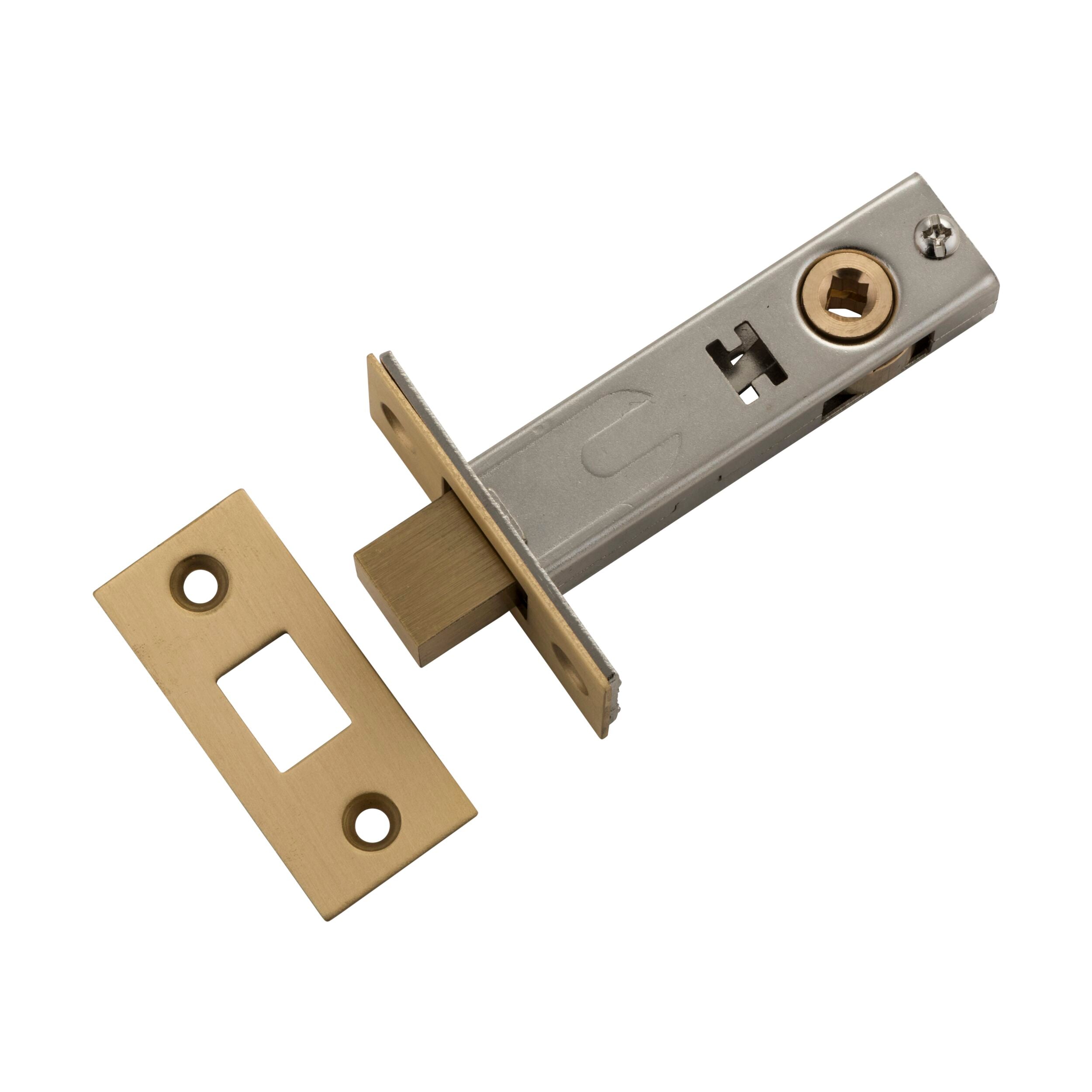 6240 Privacy Bolt Satin Brass Backset 60mm - Secure Door Lock for Bedroom, Bathroom & Office - Durable Brass Finish Hardware