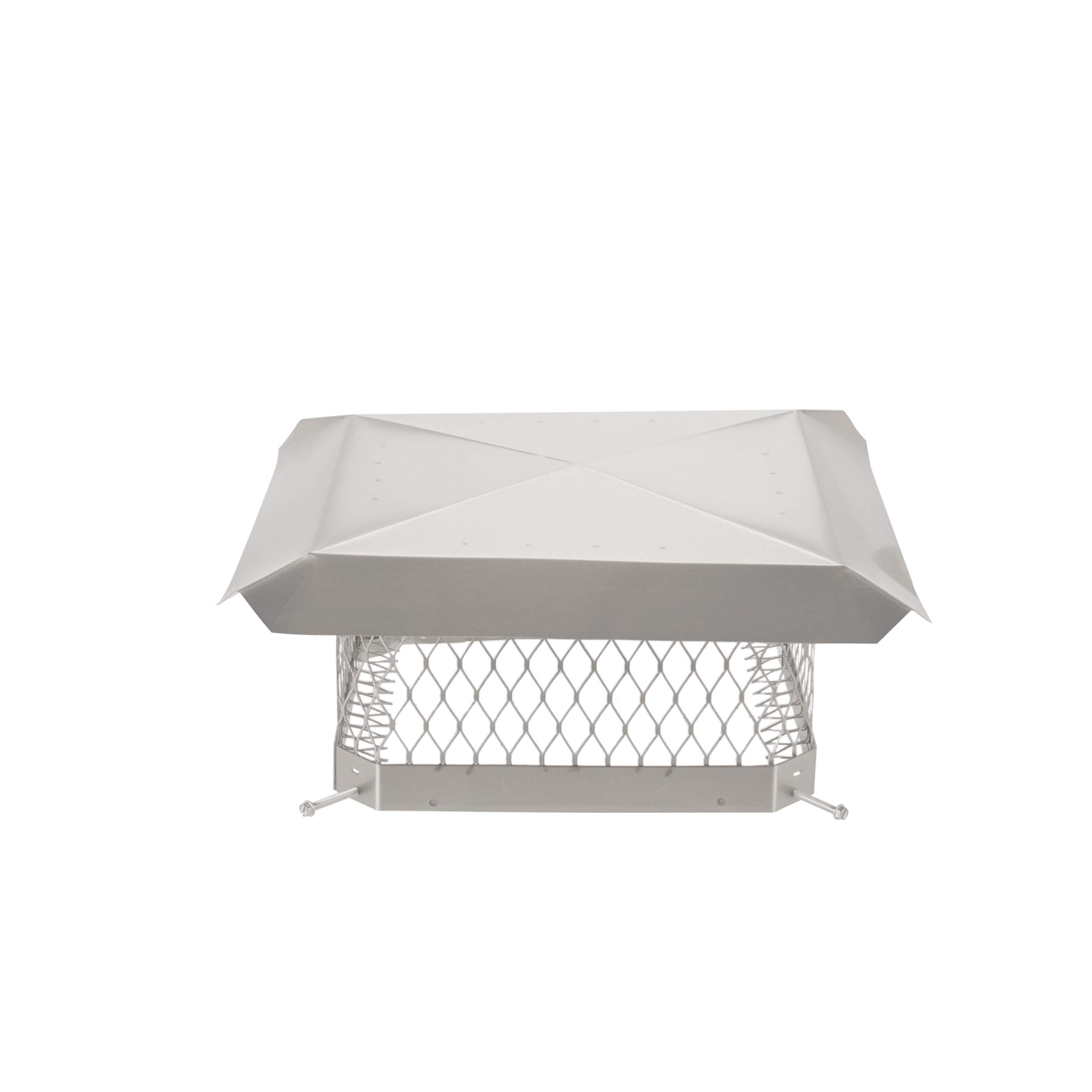13x13 Inch Stainless Steel Chimney Cap - Bolt-On Chimney Cover for Existing Tiles, Durable Chimney Vent Cap (HY-C SPSS1313) - Perfect for Home Roof Protection & Weatherproofing