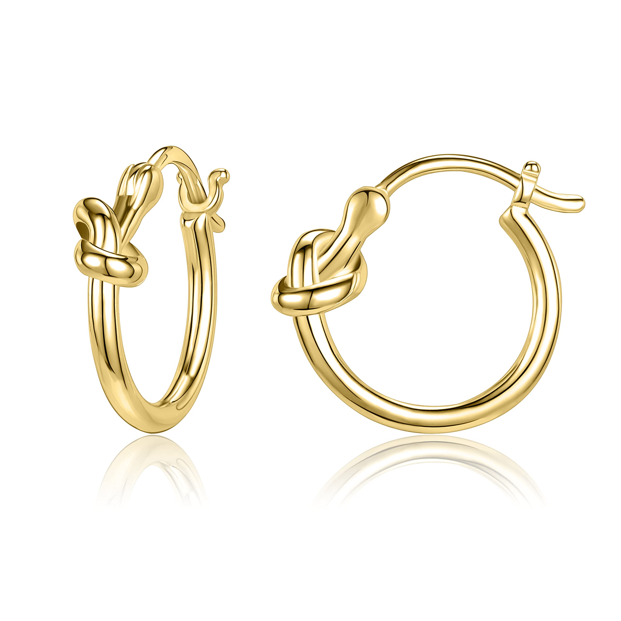AoedeJ Sterling Silver Small Knot Hoop Earrings - Hypoallergenic Round Huggie Hoops for Women & Men | Perfect for Everyday Wear, Gifts & Special Occasions