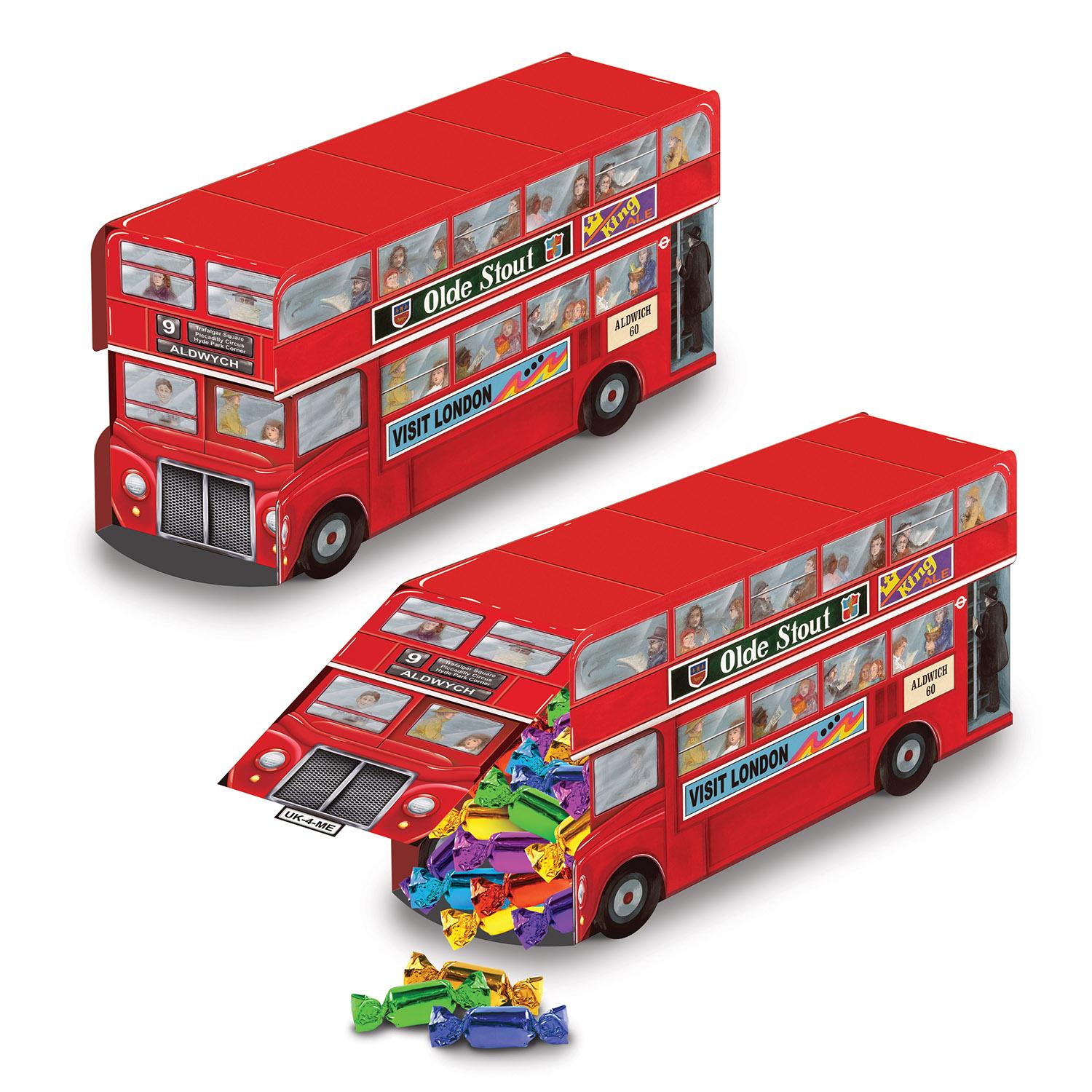 12 Pack Beistle 3D Double Decker Bus Party Centerpieces - Perfect for London Theme Parties, Birthday Decorations & British Celebration Events