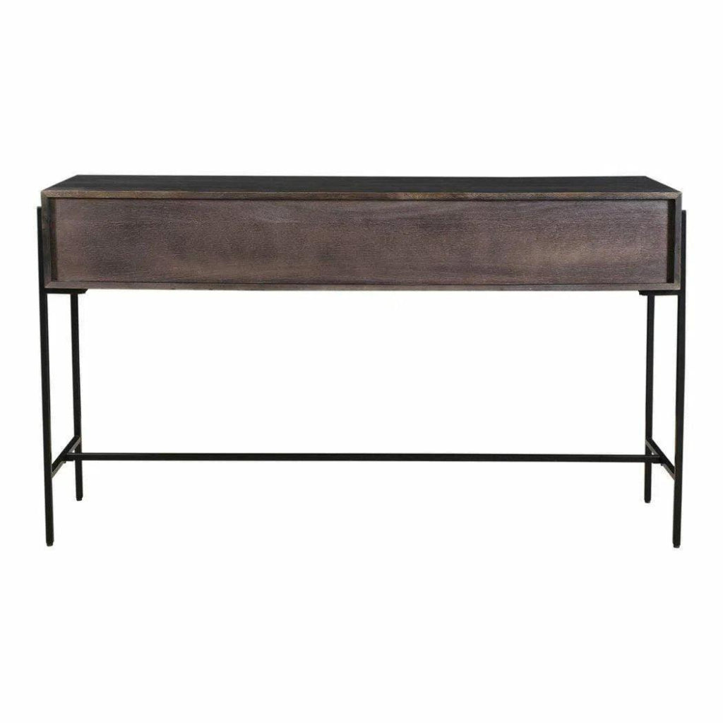 54 Inch Modern Brown Console Table - Entryway, Living Room, Hallway Sofa Table for Home Decor