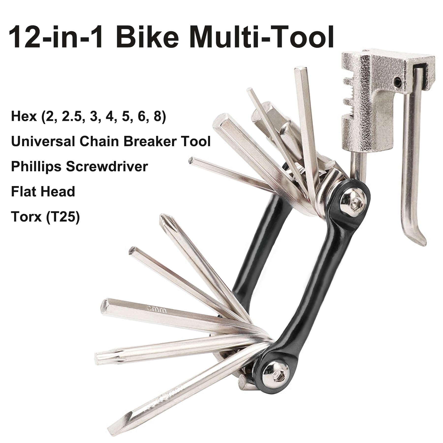 Premium Bike Multi-Tool Kit for Road & Mountain Bikes - 16-in-1 Cycling Tool with Chain Breaker, Tire Repair Kit & Hex Wrenches | Perfect for Emergency Repairs & Trailside Maintenance