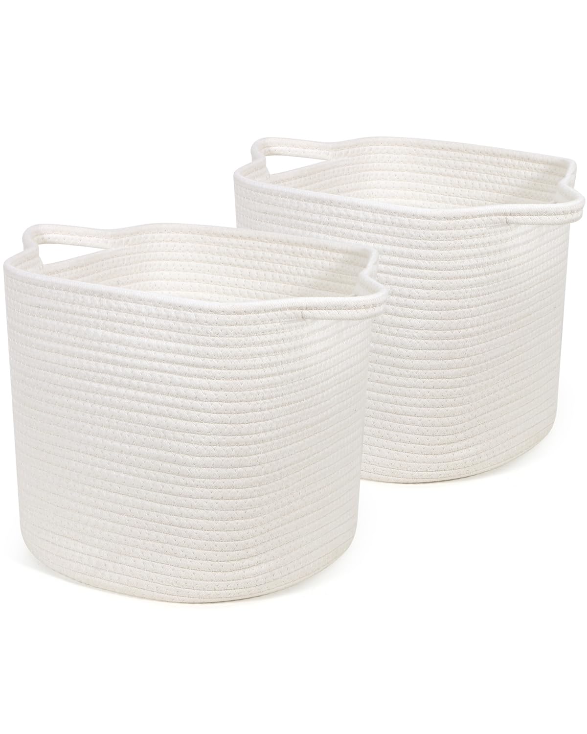 GLCON 2-Pack Anti-Scratch Woven Storage Baskets - 11 Inch Square Cube Organizer for Shelves, Closet & Home - Perfect for Toys, Blankets & Home Organization