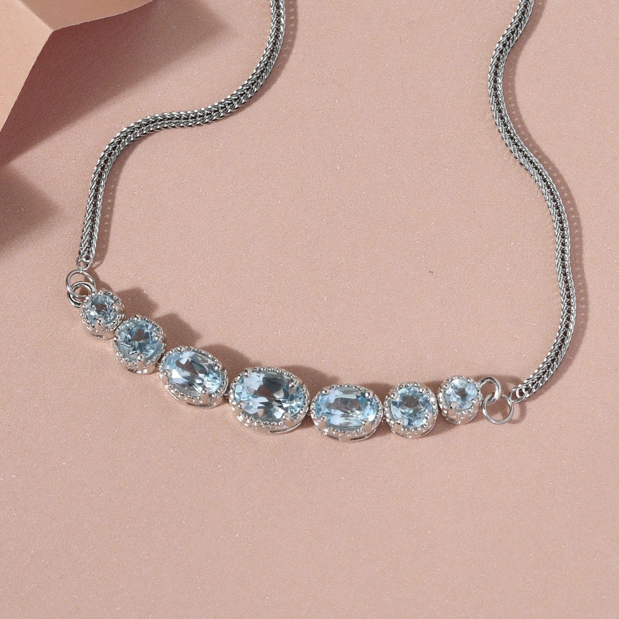 Sky Blue Adjustable Cubic Zirconia Bolo Tennis Bracelet for Women - 2.4 Ct Sliding CZ Jewelry, Elegant Birthday Gift for Her | Perfect for Weddings, Parties & Everyday Wear