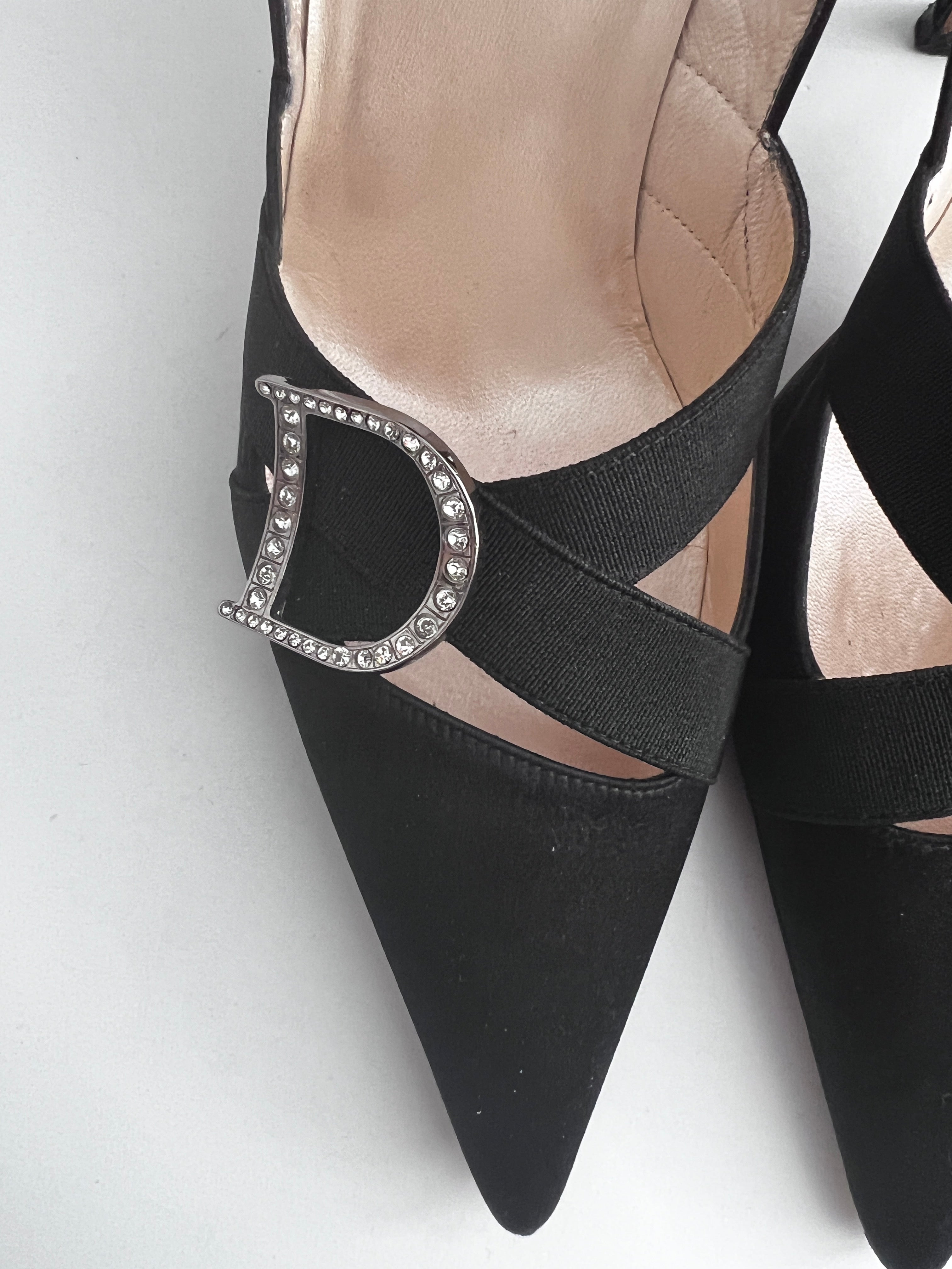 Dior Black Satin Heels for Women - Luxury High Heel Pumps for Evening Parties & Formal Events