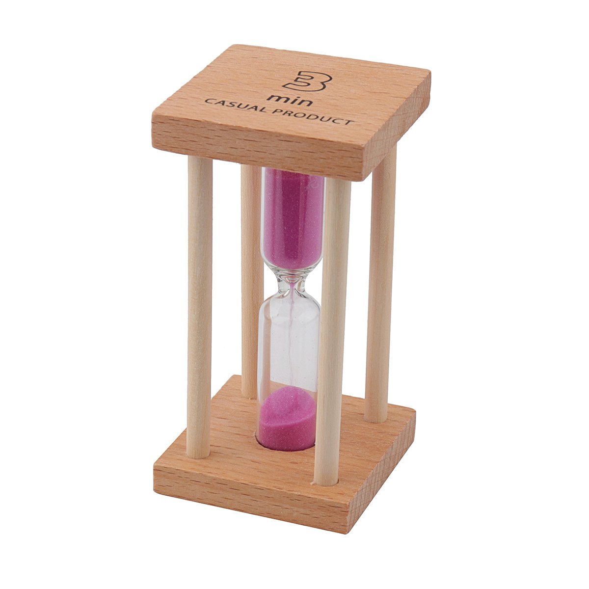 3 Minute Wooden Sand Timer - Classic Hourglass Clock for Kids, Classroom, Board Games & Time Management - Perfect Gift for Teachers & Students - Use for Study, Cooking, Yoga & Meditation