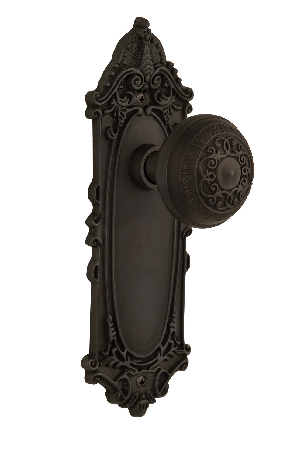 Vintage Victorian Cabinet Knob - Egg & Dart Design, Oil-Rubbed Bronze Finish, Single Dummy Door Plate - Perfect for Antique Furniture Restoration & Classic Home Decor