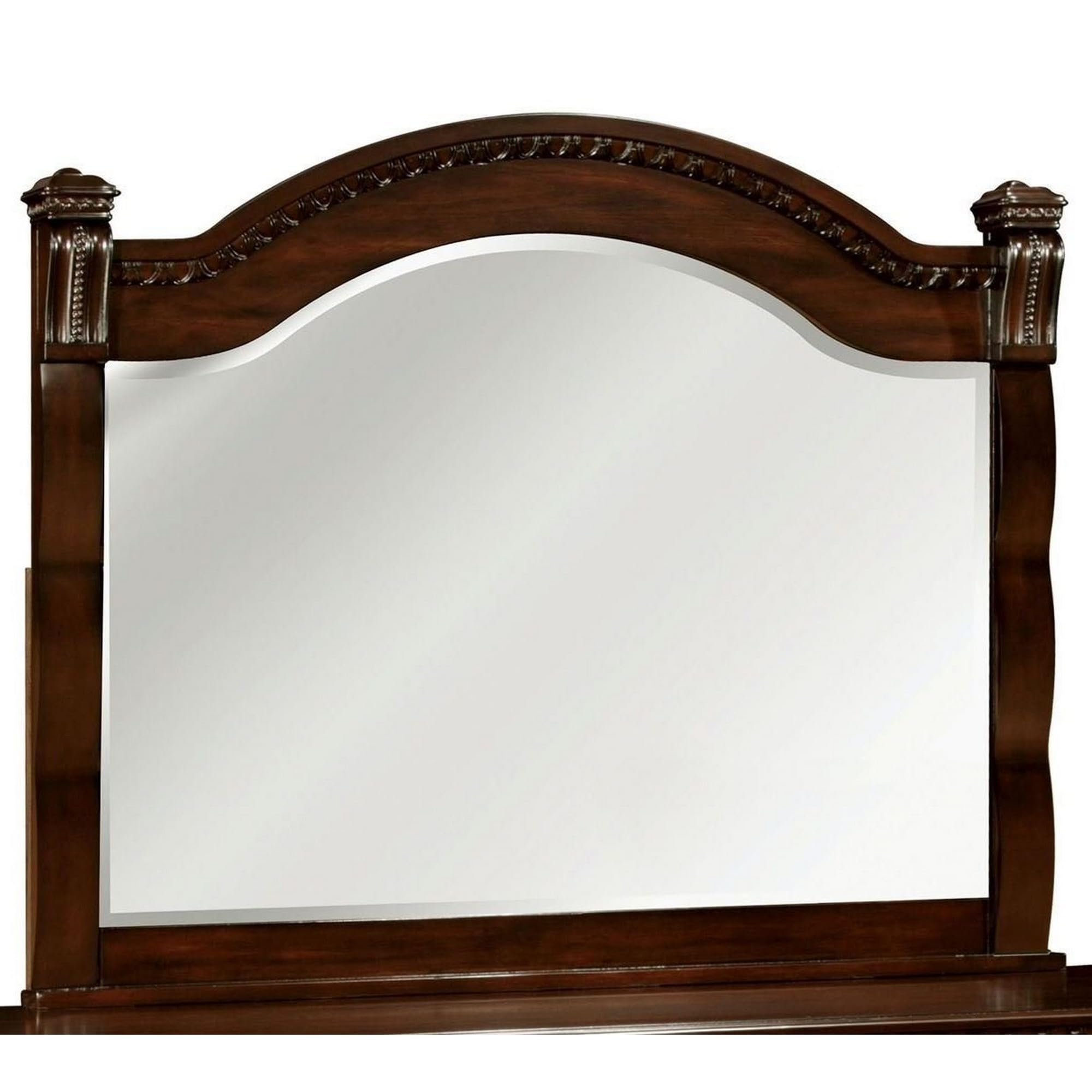 Benjara Burleigh Transitional Style Cherry Wood Mirror – Elegant Wall Decor for Living Room, Bedroom & Entryway