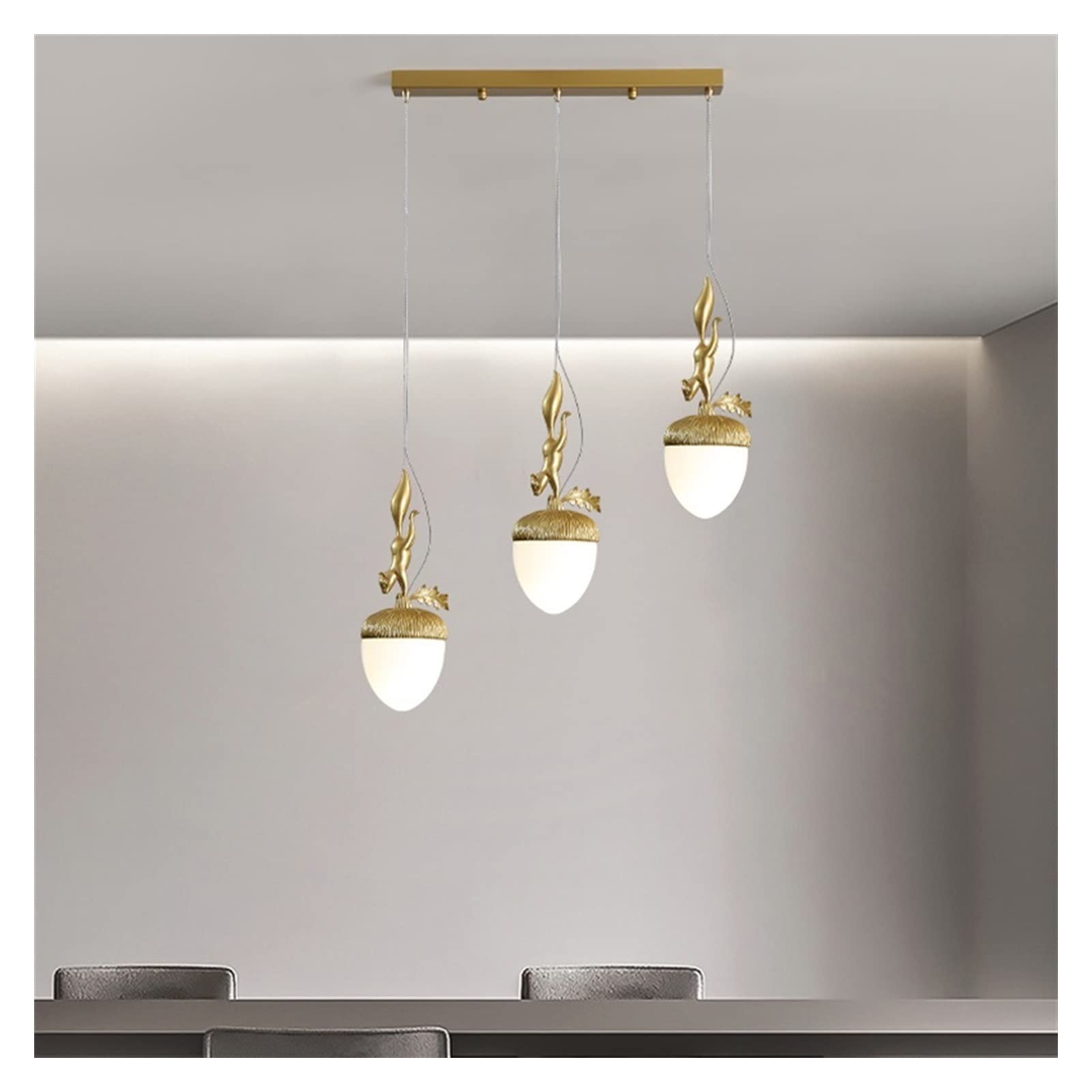 Crystal Chandelier Pendant Ceiling Lamp - Modern Pinecone Squirrel Design for Bedroom, Restaurant & Pub Lighting | Elegant Home Decor & Table Lamp for Bedside, Dining & Living Room