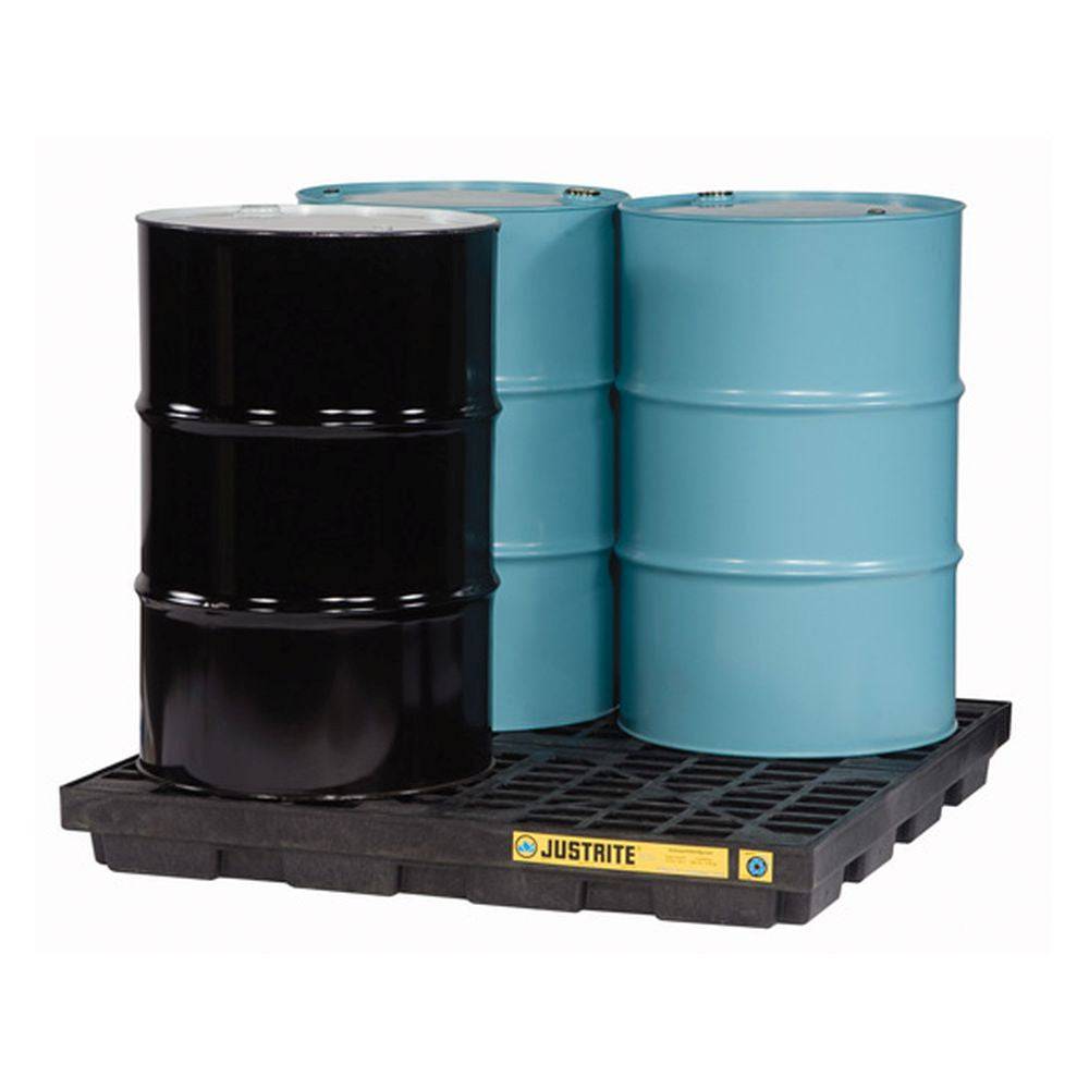 EcoPolyBlend 4 Drum Recycling Center - Heavy-Duty Recycled Polyethylene Storage Bins for Home, Garage & Warehouse Organization
