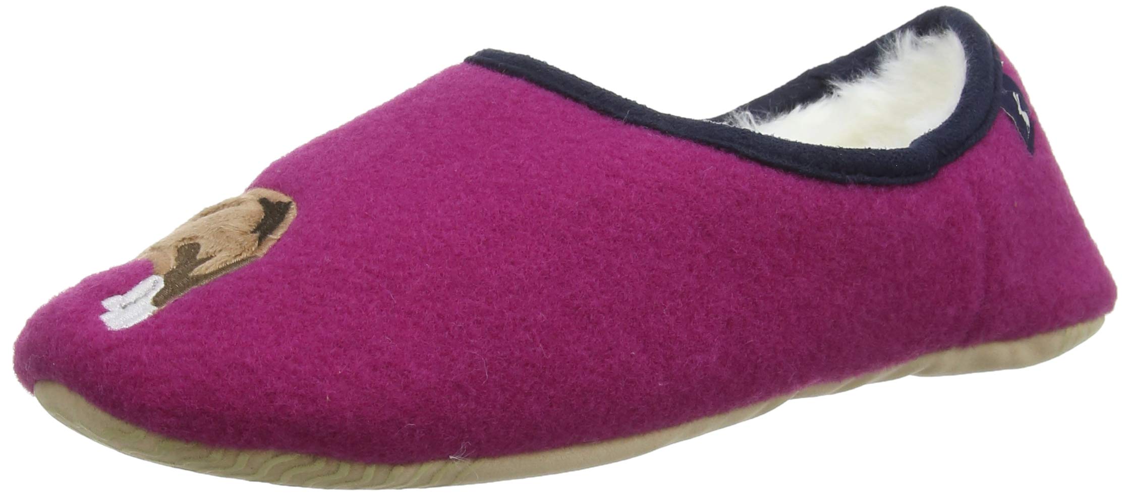 Joules Women's Slippers - Soft Plush Pink House Shoes for Indoor Comfort, Cozy Lounge & Spa Relaxation at Home