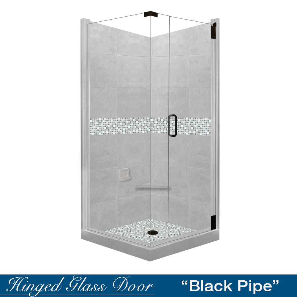 Portland Cement Sistine Stone & Del Mar Mosaic Tile Accent Kit for DIY Shower Remodel - Waterproof Bathroom Wall & Floor Tile Installation for Home Renovation