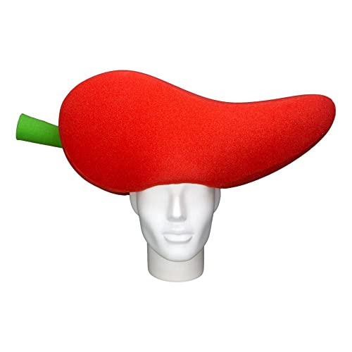 Spicy Chile Emoji Foam Party Hat - Handmade Festival Costume for Themed Parties, Halloween & Cosplay - Funny Gift for Chili Lovers - Perfect for Food-Themed Celebrations, Mexican Fiesta & Costume Contests - Great for Festivals, Birthday Parties & TikTok Videos