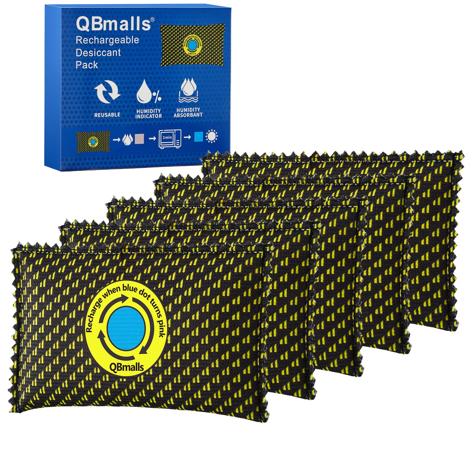 100g Rechargeable Silica Gel Desiccant - Pack of 5 | Moisture Absorber for Storage, Gun Safes, Campers & Cars | Dehumidifier for Closets, Drawers, Luggage & Small Spaces | Ideal for Home, Travel & Outdoor Use