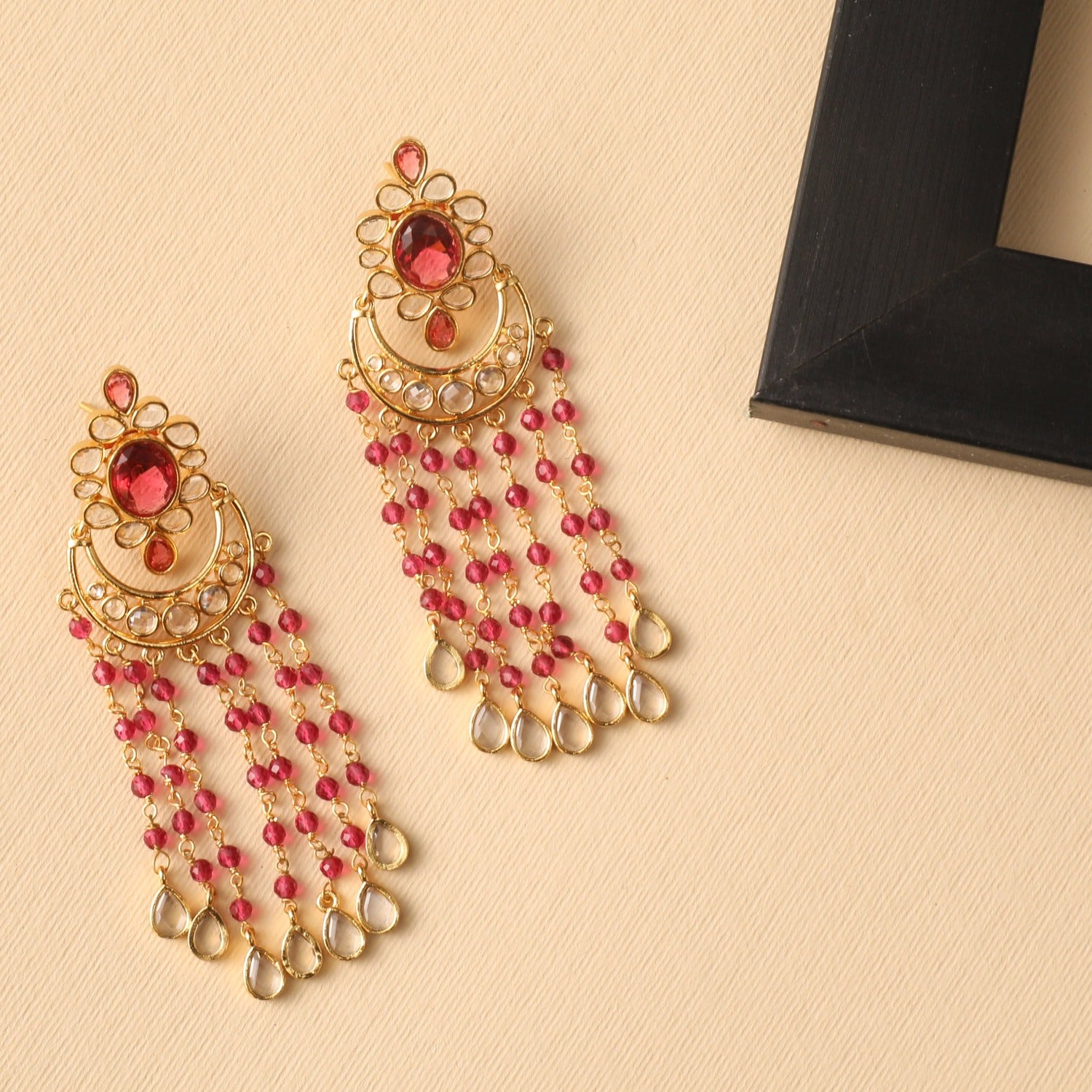Classic Beads Chandbali Earrings - Traditional Indian Jewelry for Women | Perfect for Weddings, Parties & Ethnic Fashion