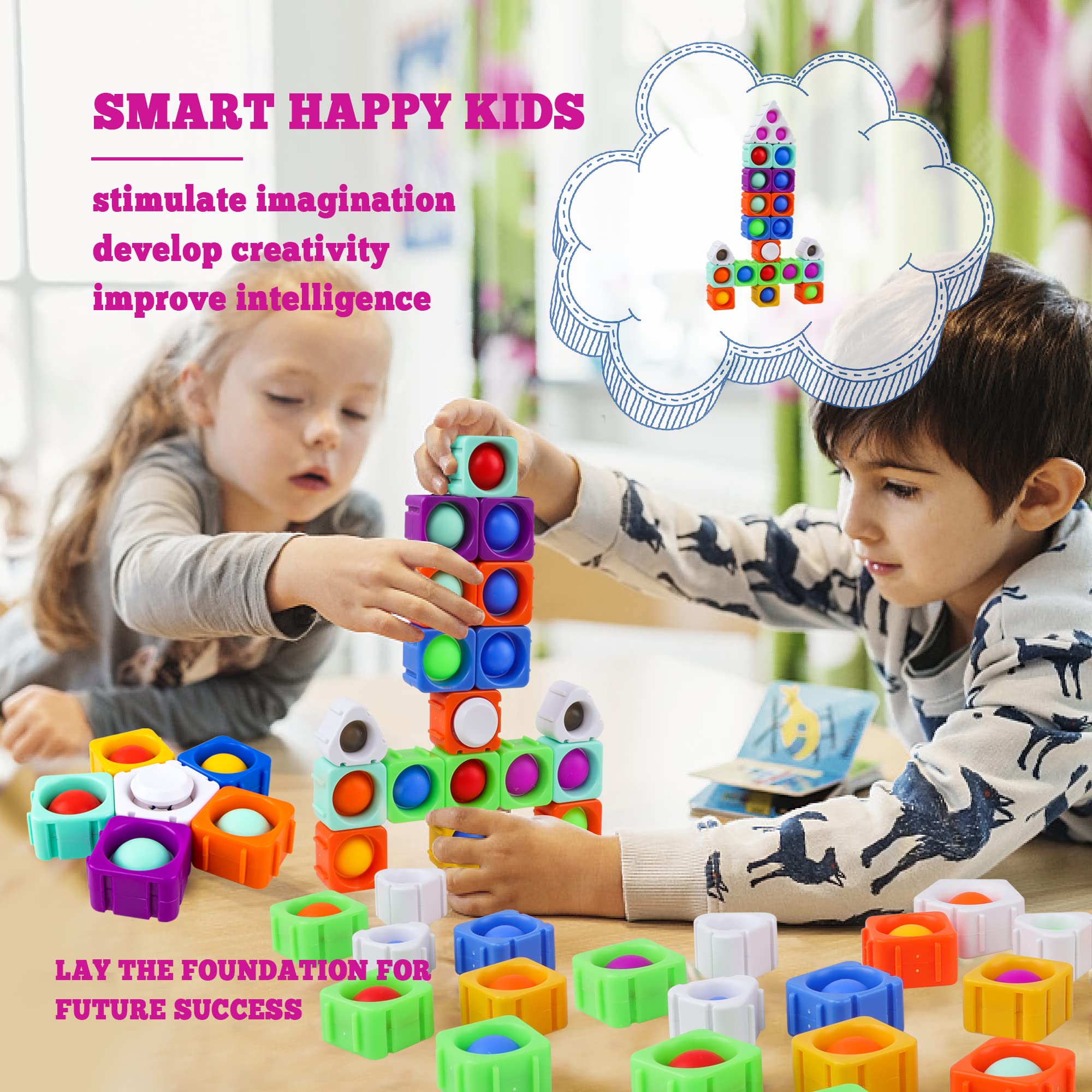 Popit Fidget Toys 39PCS - Sensory Stress Relief for Kids & Adults, Autism Friendly, Perfect for Home & Classroom Use