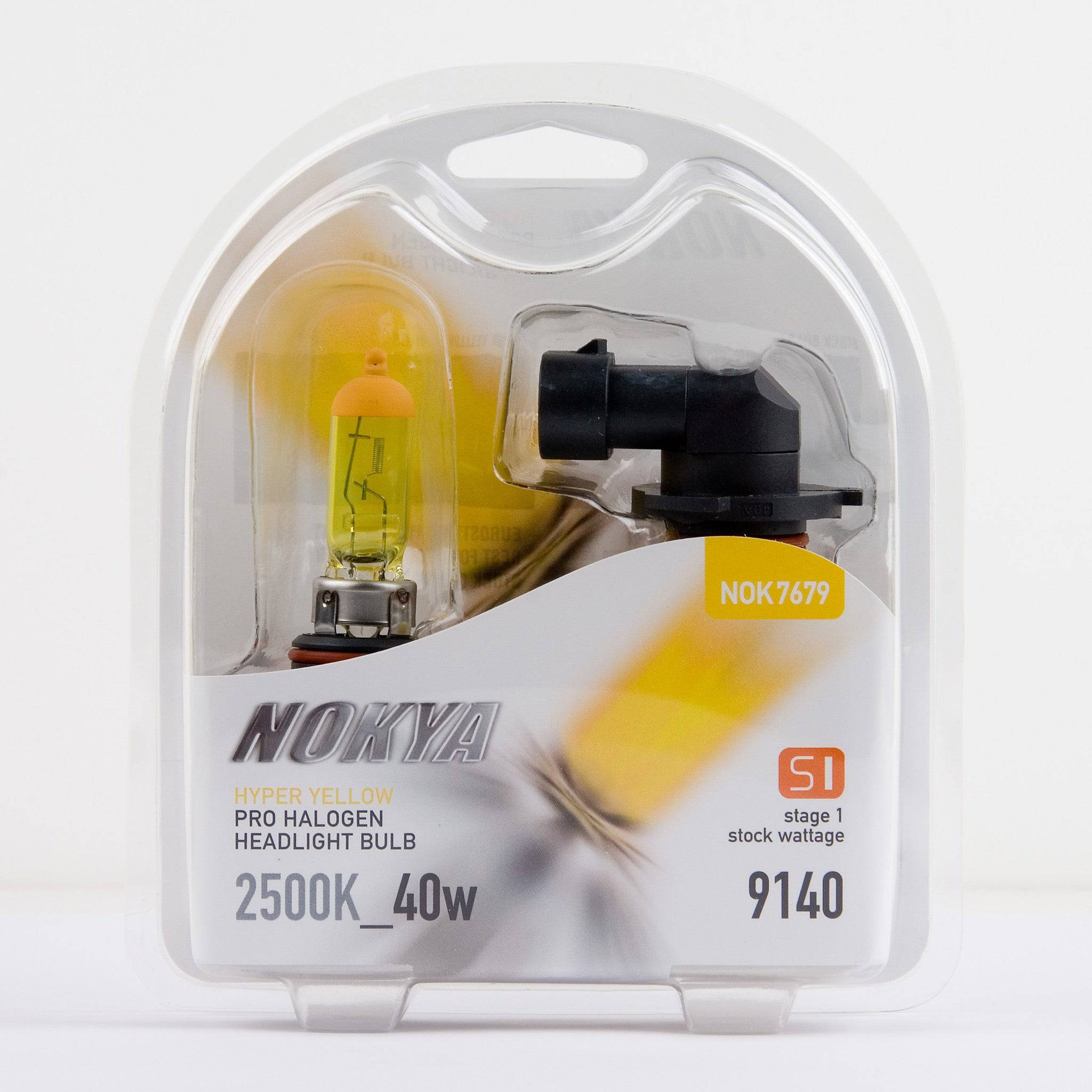 Nokya Hyper Yellow 9140 Light Bulbs - 2500K Warm Yellow Light, 40W Equivalent (Stage 1) - Perfect for Fog Lights, Off-Roading & Classic Car Headlights