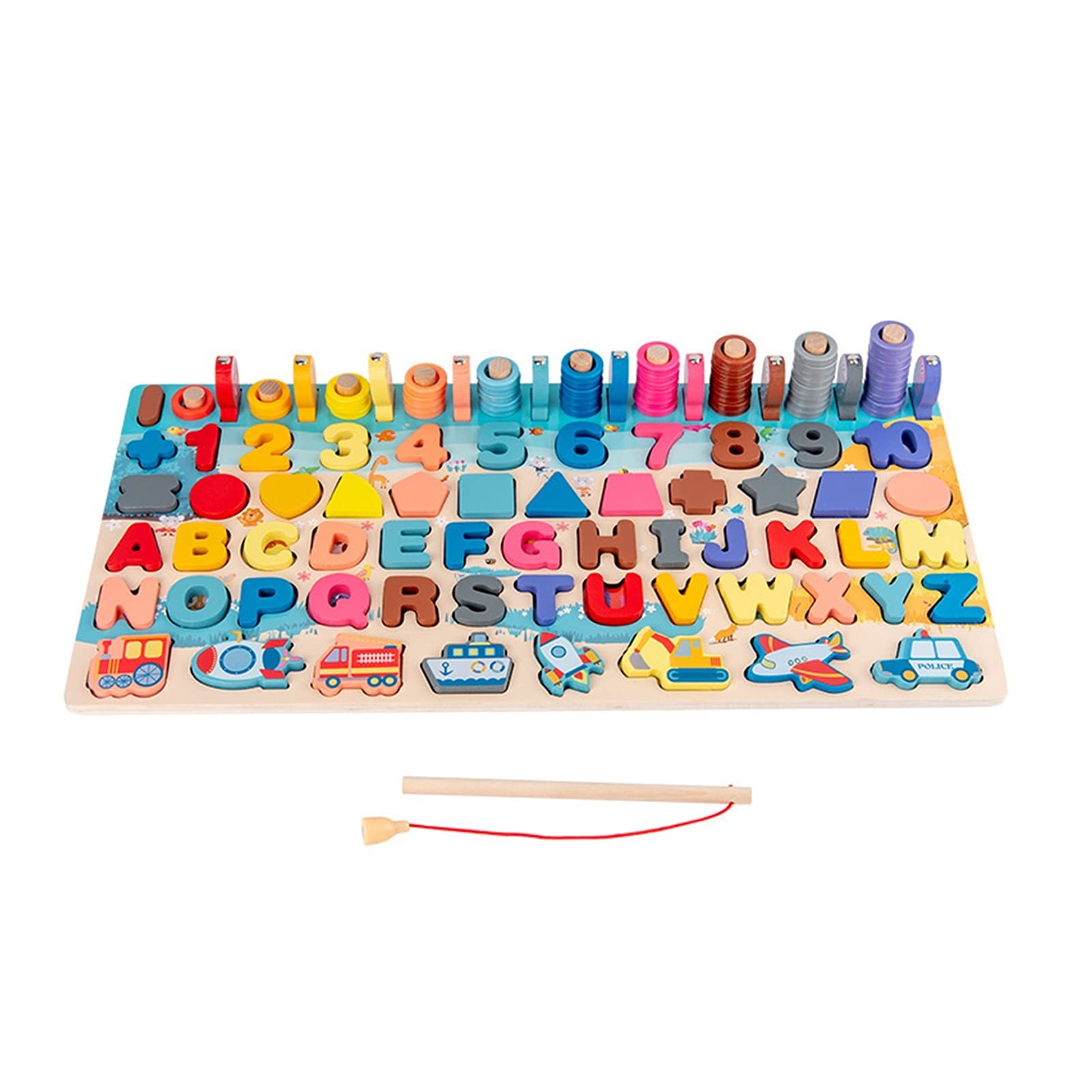 Montessori Wooden Math Toys for Toddlers - Geometric Shape Matching & Counting Learning Toys - Early Education Preschool Teaching Aids - Multicolor - Perfect for Homeschooling & Classroom Activities