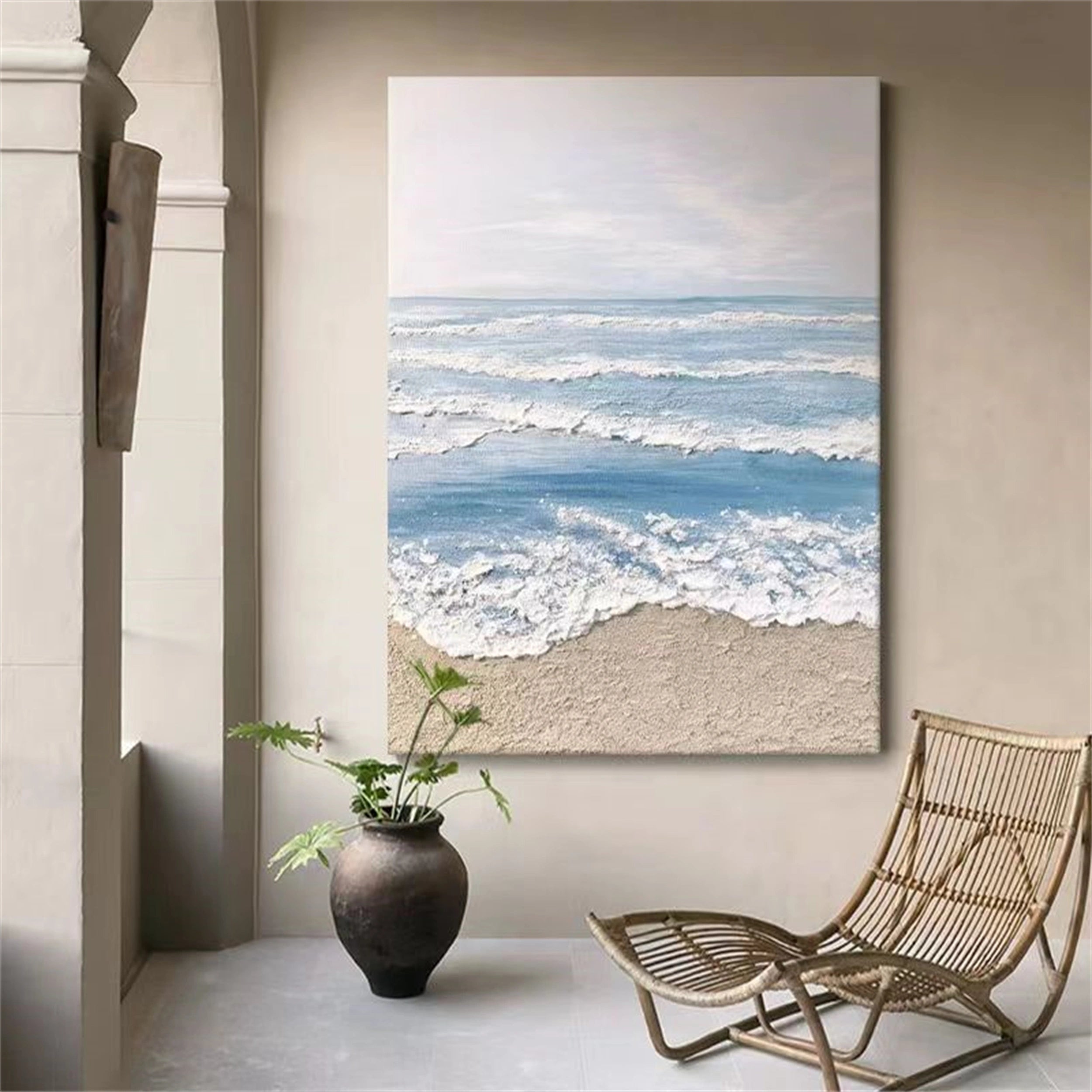 Ocean and Sky Painting #OS 052 - Stunning Seascape Wall Art for Home & Office Decor - Perfect for Living Room, Bedroom or Coastal Themed Spaces