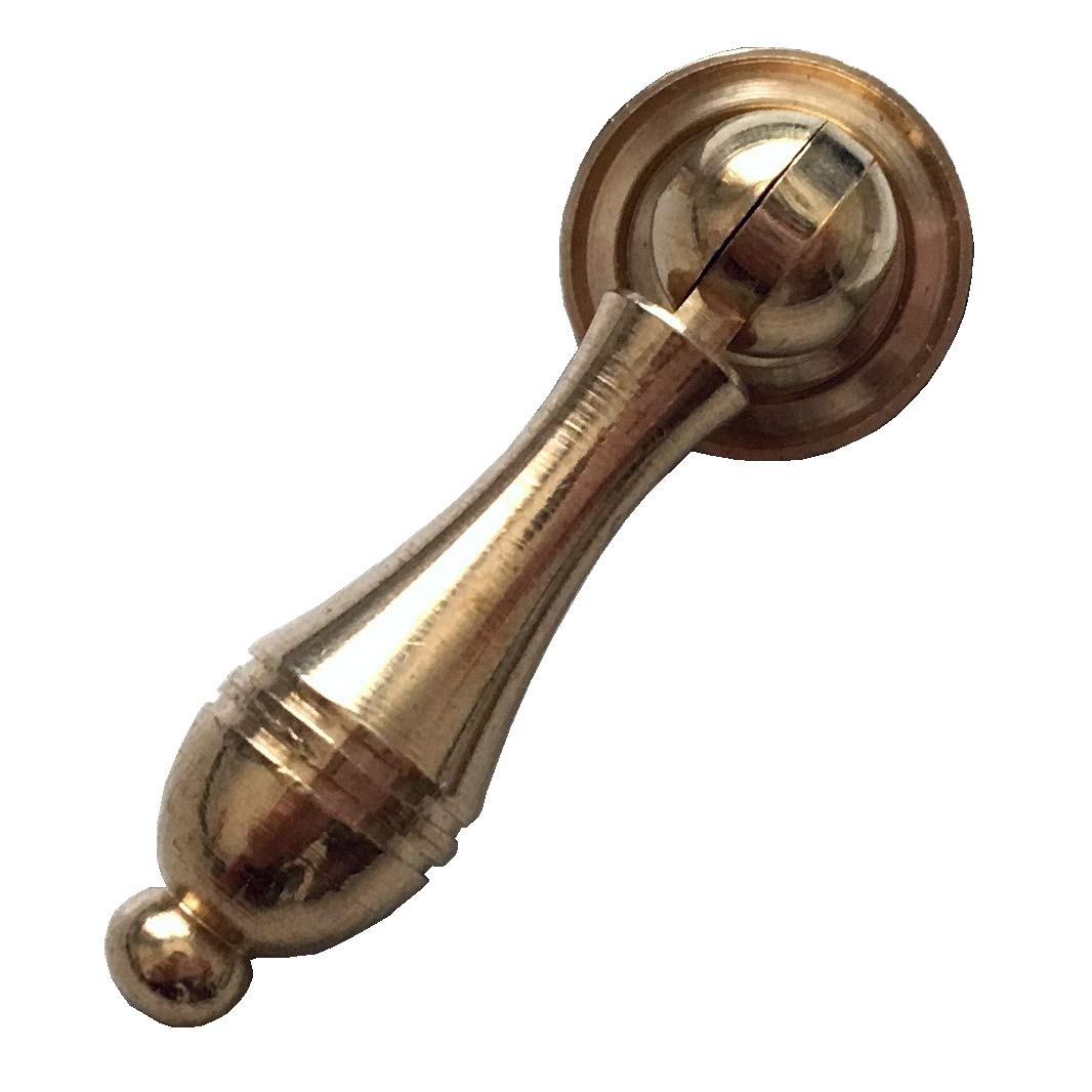 Antique Brass Drawer Knobs - Small Polished Brass Cabinet Pulls for Dresser, Wardrobe & Furniture (Set of 1) - Vintage Style Hardware for Home Decor & DIY Projects