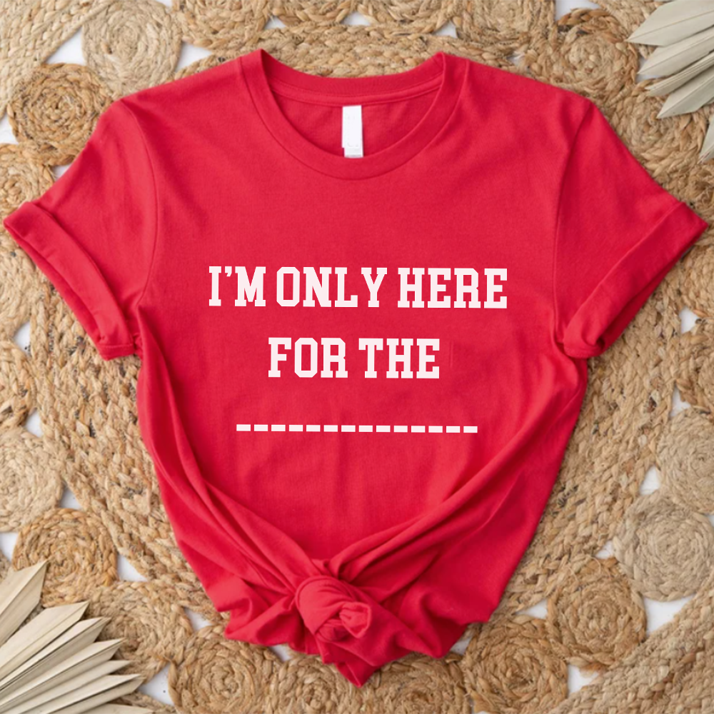 Customized Here For Christmas T-Shirt - Funny Holiday Graphic Tee for Men & Women - Perfect for Christmas Parties & Family Gatherings