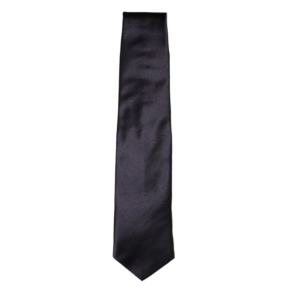 HEMLEY Plain Silk Tie in Dark Navy - Elegant Men's Necktie for Business, Weddings & Formal Occasions
