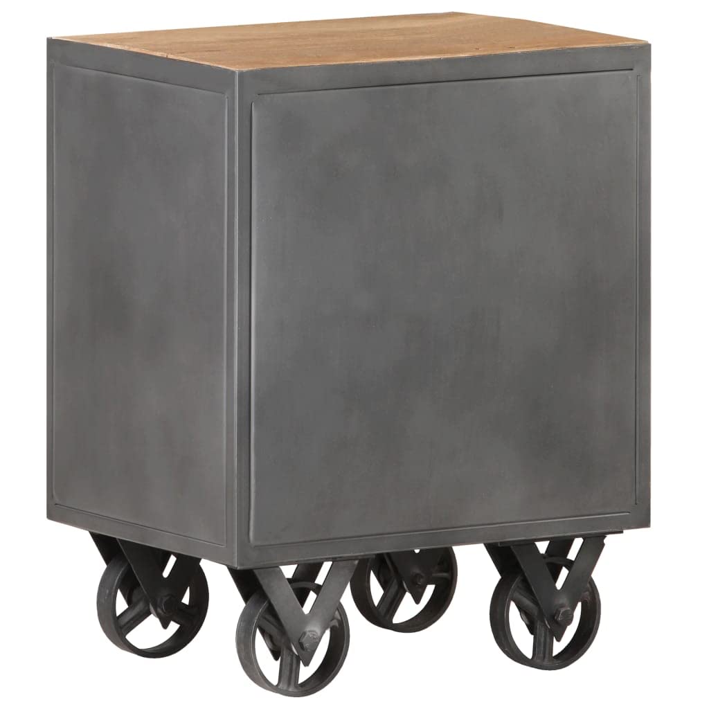 Solid Reclaimed Wood Nightstand with Storage - 15.7
