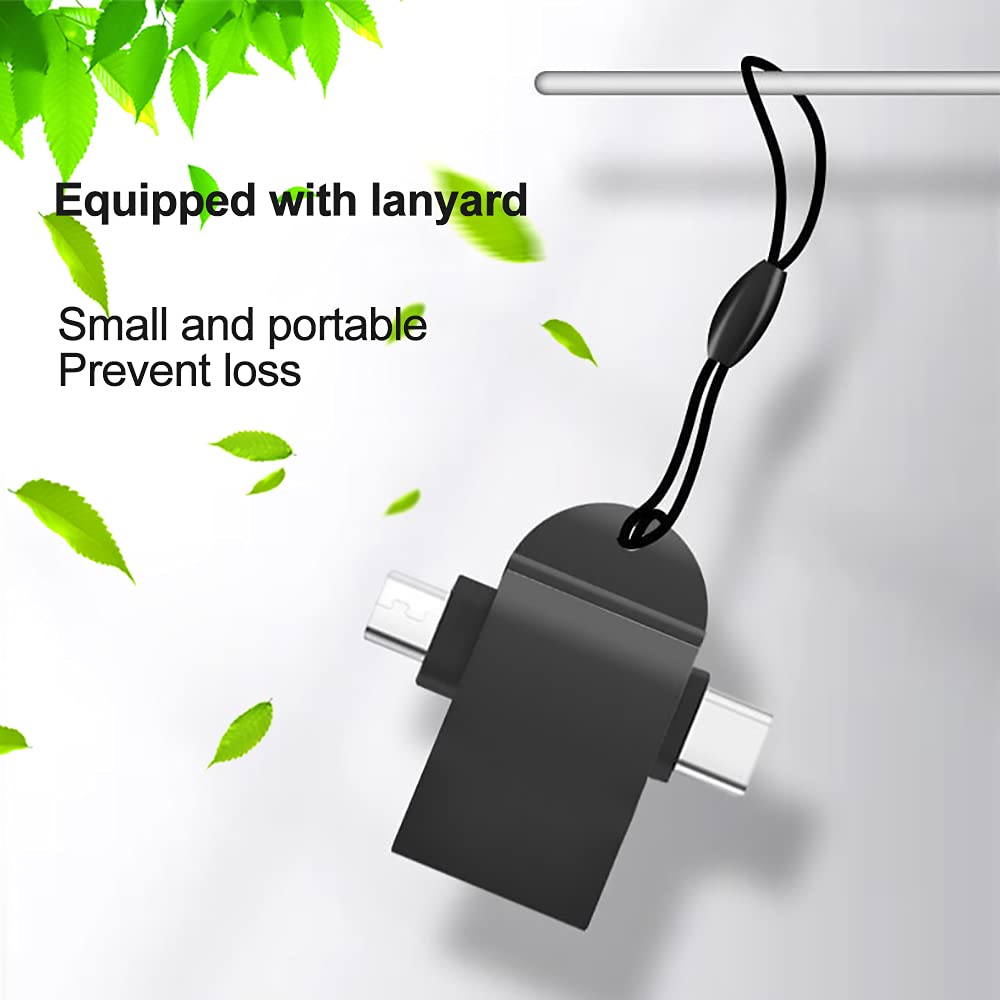 Micro USB & USB C to USB 3.0 OTG Adapter - Dual Male to Female Converter for Smartphones, Tablets, Laptops - Connect Flash Drives, Keyboards & More to Android Devices (Travel & Office Use)