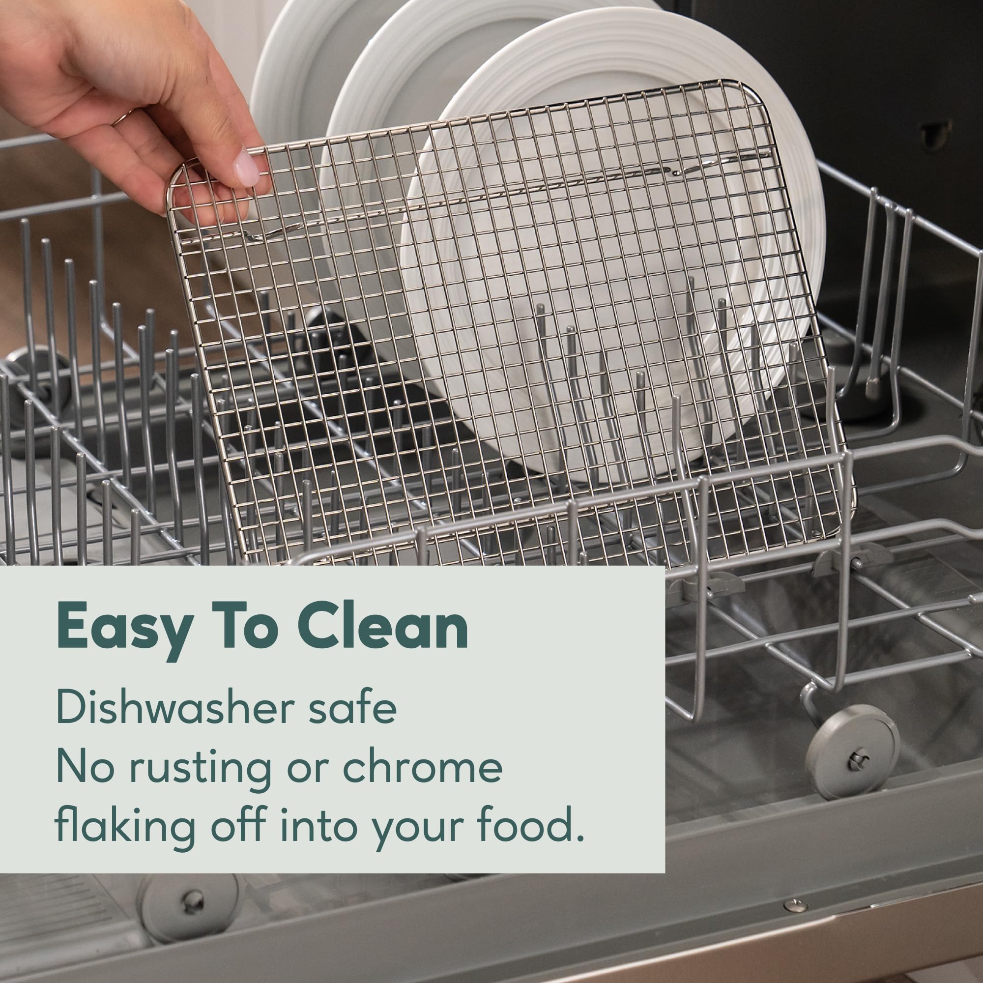 Premium Stainless Steel 8.5 x 12-inch Cooling & Baking Rack - Heavy Duty Oven-Safe Wire Rack for Roasting, Baking & Cooling - Fits Quarter Sheet Pans - Dishwasher Safe - Perfect for Cookies, Pastries, Meat Roasting & Meal Prep
