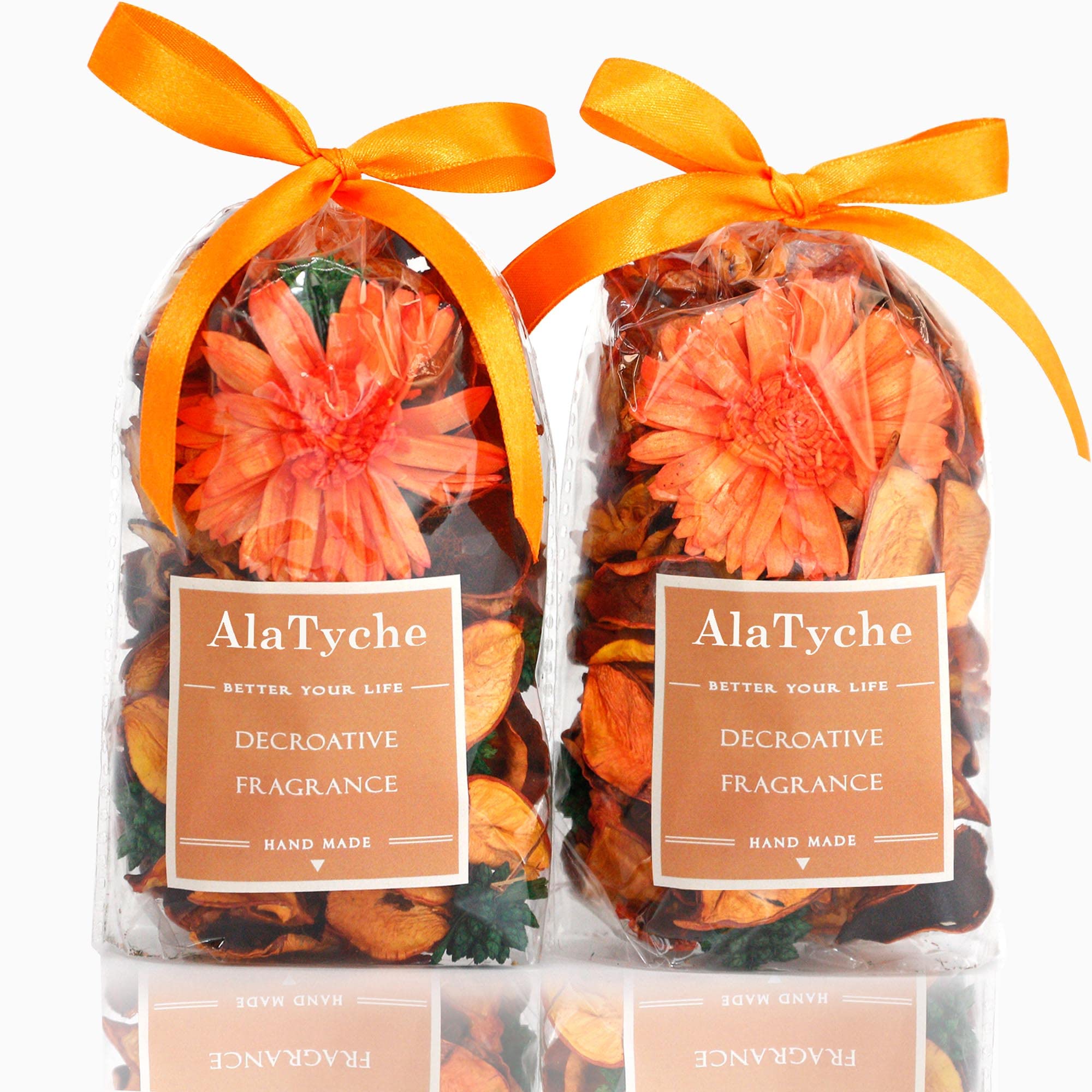 Citrus Orange Scented Potpourri Bags - Dried Flower Bowl Fillers for Home Fragrance | Aromatic Sachets & Vase Decor - Perfect for Living Room, Bathroom & Gift Giving