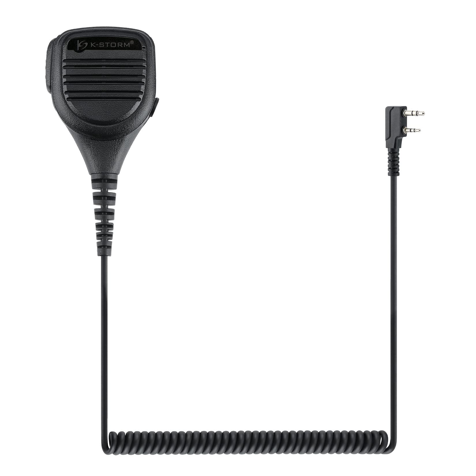 Kenwood 2 Pin Walkie Talkie Handheld Speaker Mic - Shoulder Mount Speaker Microphone for Two Way Radios - Ideal for Construction, Security & Outdoor Adventures