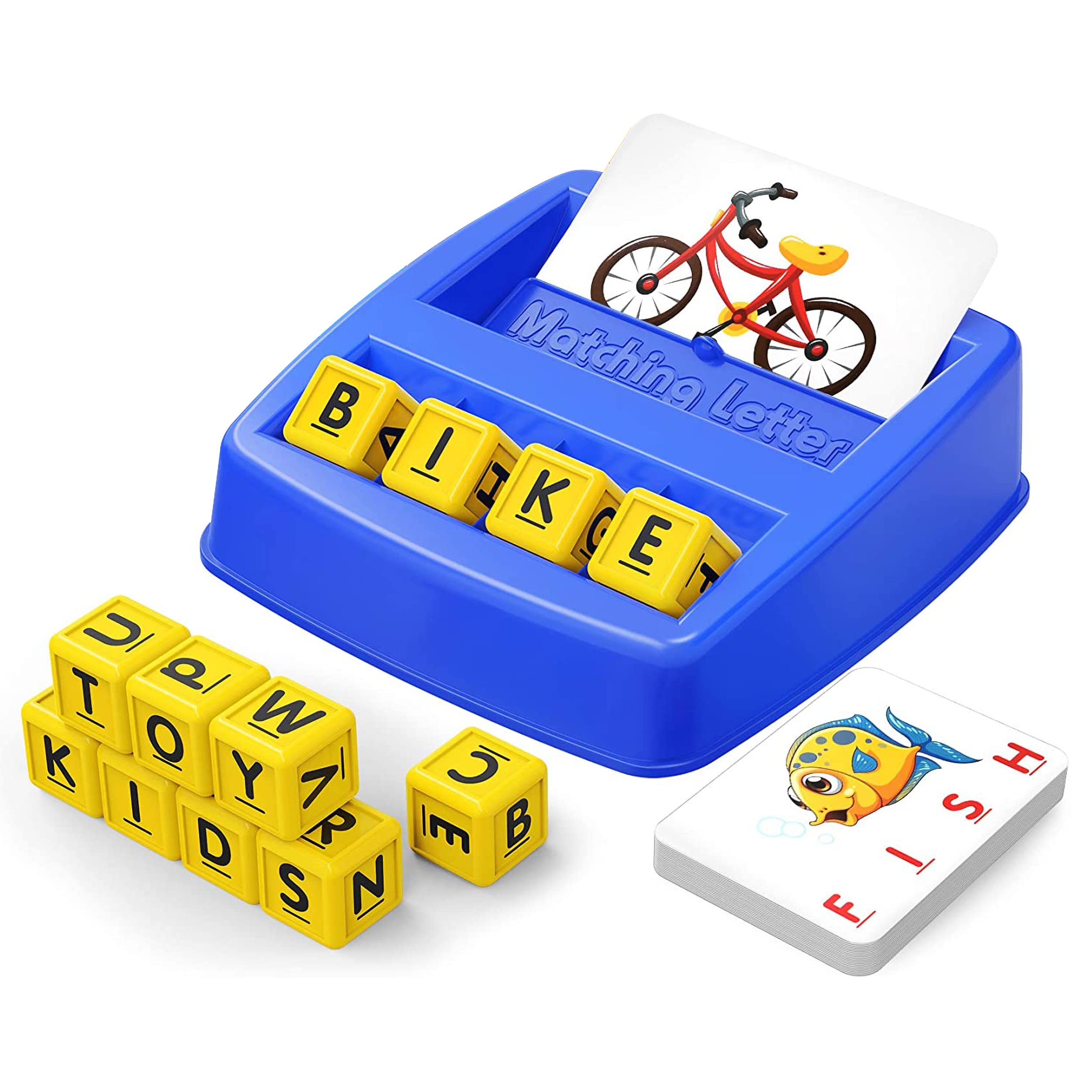MACCHAGIL Matching Letter Game for Kids Ages 3-8 - Educational Alphabet Learning Toys for Boys & Girls - Kindergarten Spelling & Word Memory Activities - Perfect Christmas Birthday Gift for Toddlers & Preschoolers - Fun Learning Games for Home & Classroom Use