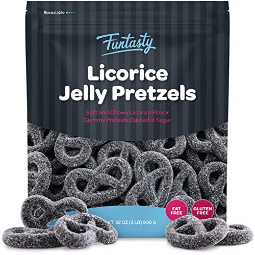 Funtasty Licorice Gummy Candy - Soft Jelly Pretzels - 32oz Bulk Bag - Perfect for Parties, Movie Nights & Snacking