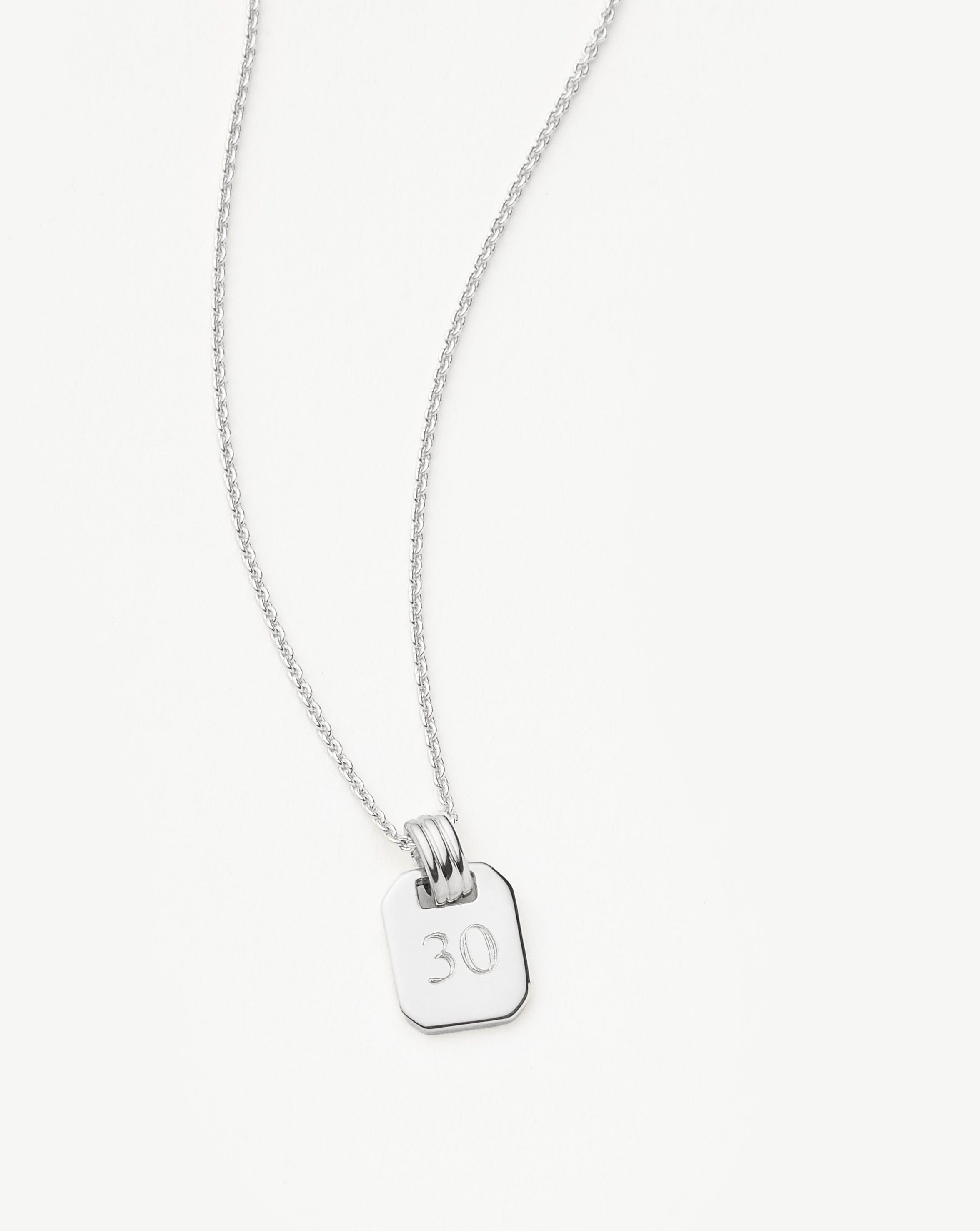 Personalized Engravable Small Tag Pendant Necklace - Sterling Silver 925 Jewelry for Women | Gift for Mom, Wife, Daughter | Birthday, Anniversary, Valentine's Day Present