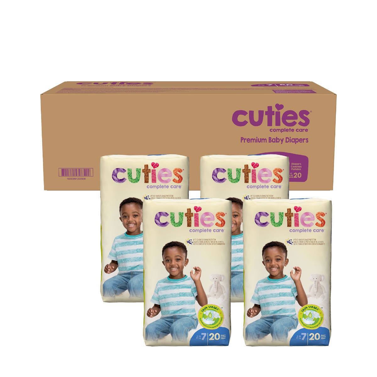 Cuties Complete Care Diapers - Hypoallergenic, Super Absorbent & Skin-Smart with Flexible Tabs - Multiple Sizes for Newborns to Toddlers - Perfect for Daytime Play & Overnight Protection