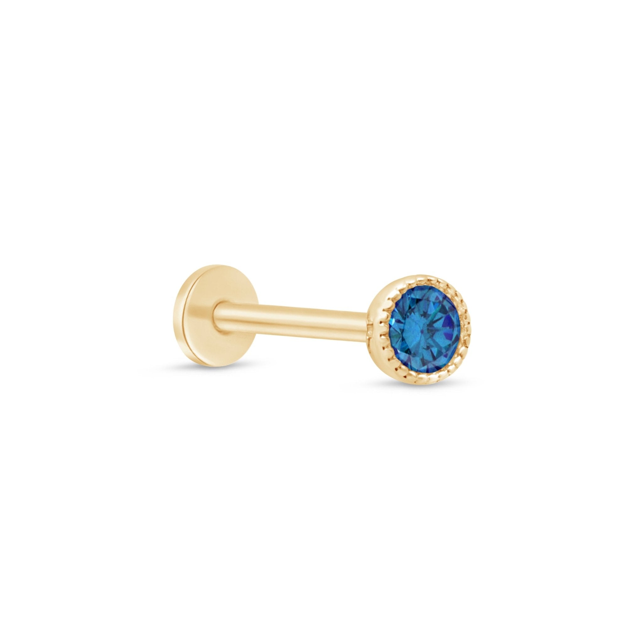 London Blue Topaz Stud Earrings 14k Yellow Gold Milgrain Detail - Perfect for Weddings, Anniversaries & Special Occasions