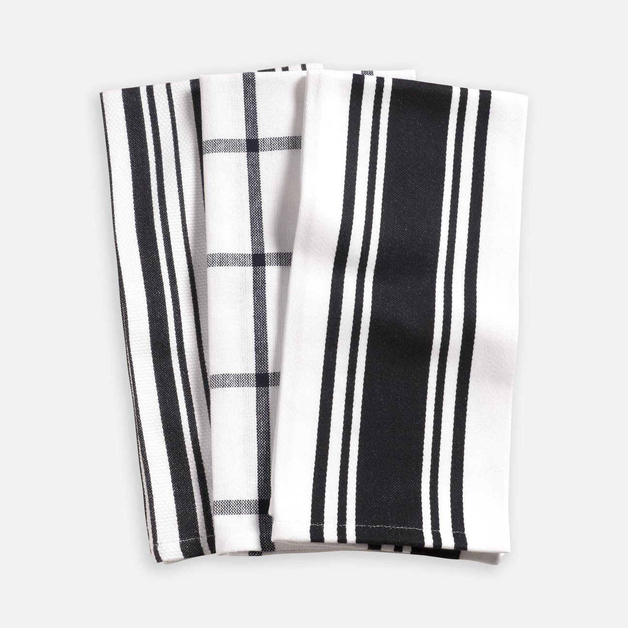 Premium KAF Home Set of 3 Absorbent Pantry Towels - Black | Kitchen, Dining & Bar Cleaning Cloths for Spills, Dishes & Countertops