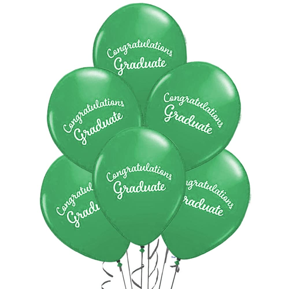 Premium Green Graduation Balloons - 50 Pack Congrats Grad Script Latex Balloons for Graduation Party Decorations | Perfect for Graduation Ceremonies, College Graduation Parties & High School Graduation Decor