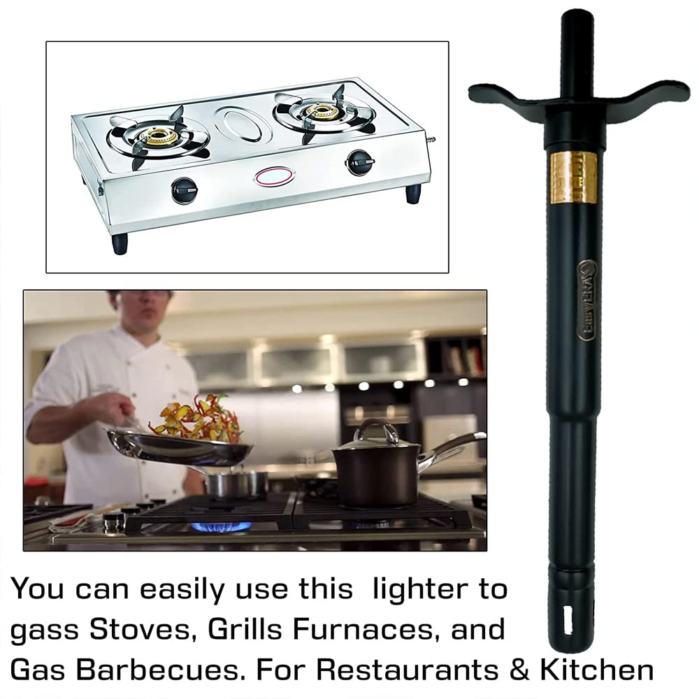 Everstar Steel Gas Lighter 2-Pack - Durable Kitchen Flame Lighter for Cooking & Grilling