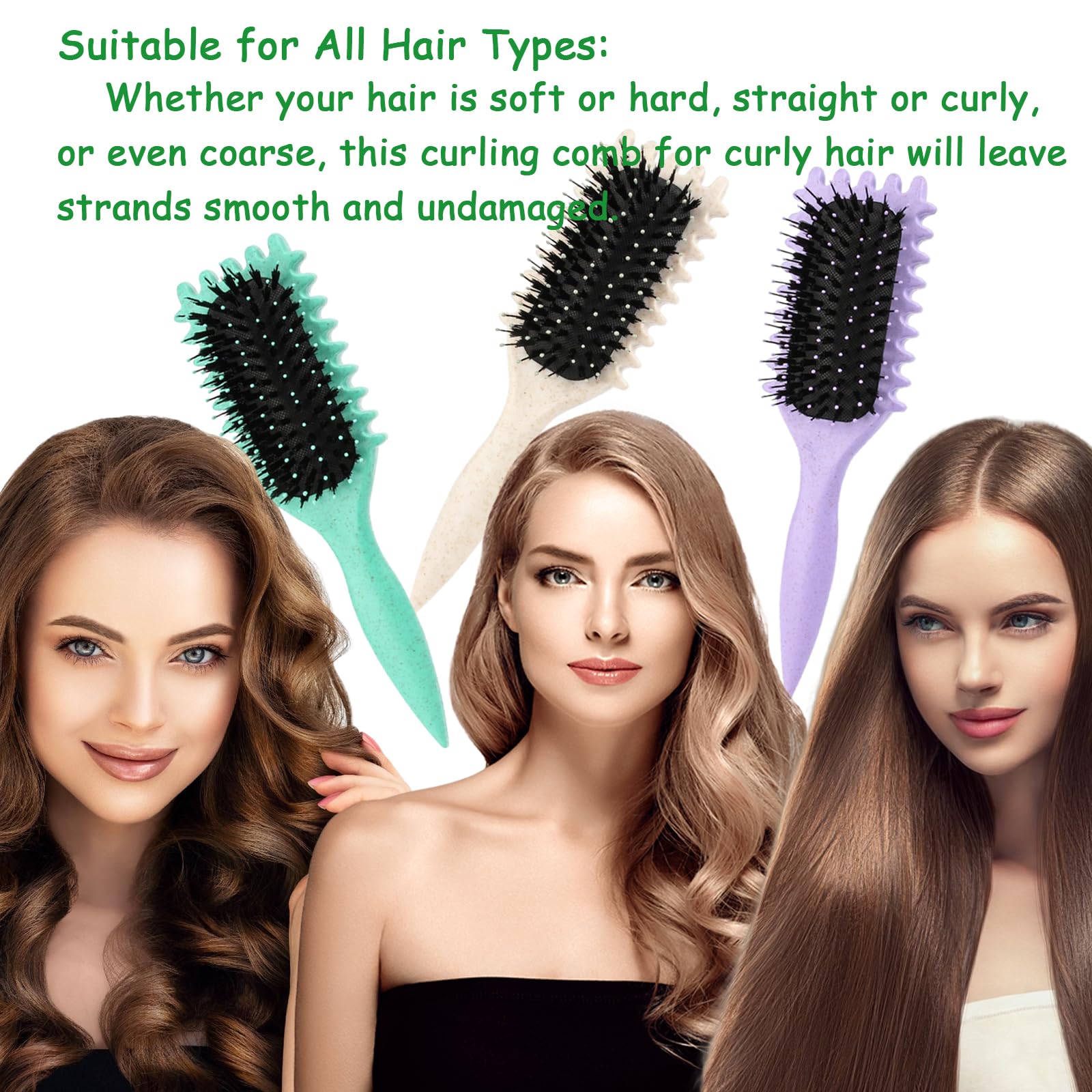 Curl Defining Brush for Natural Curls - No Pull Styling Brush for Wavy & Coily Hair - Perfect for Salon & Home Use (1 Pack) - Great for Daily Styling & Special Occasions